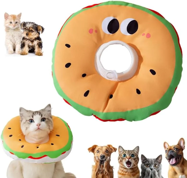 طوق گردنی نرم گربه، طوق ریکاوری گربه برای التیام زخم، طرح همبرگر، قابل تنظیم، سبک وزن، طوق الیزابت برای بچه گربه، سگ و حیوانات خانگی بعد از جراحی طوق گردنی نرم گربه، طوق ریکاوری گربه برای التیام زخم، طرح همبرگر، قابل تنظیم، سبک وزن، طوق الیزابت برای بچه گربه، سگ و حیوانات خانگی بعد از جراحی