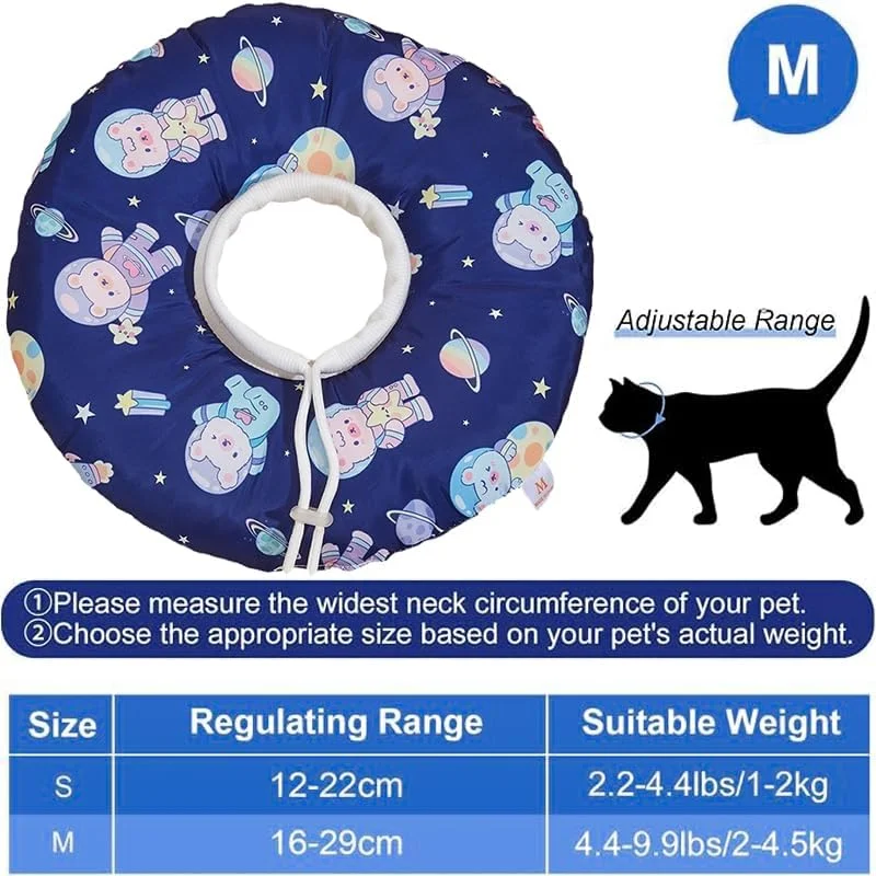 طوق گردنی نرم و محافظ گربه، قابل تنظیم برای جلوگیری از لیسیدن بعد از جراحی، طوق الیزابتی سبک و راحت برای گربه، بچه گربه و سگ های کوچک، جلوگیری از لیسیدن زخم ها، عدم محدودیت دید