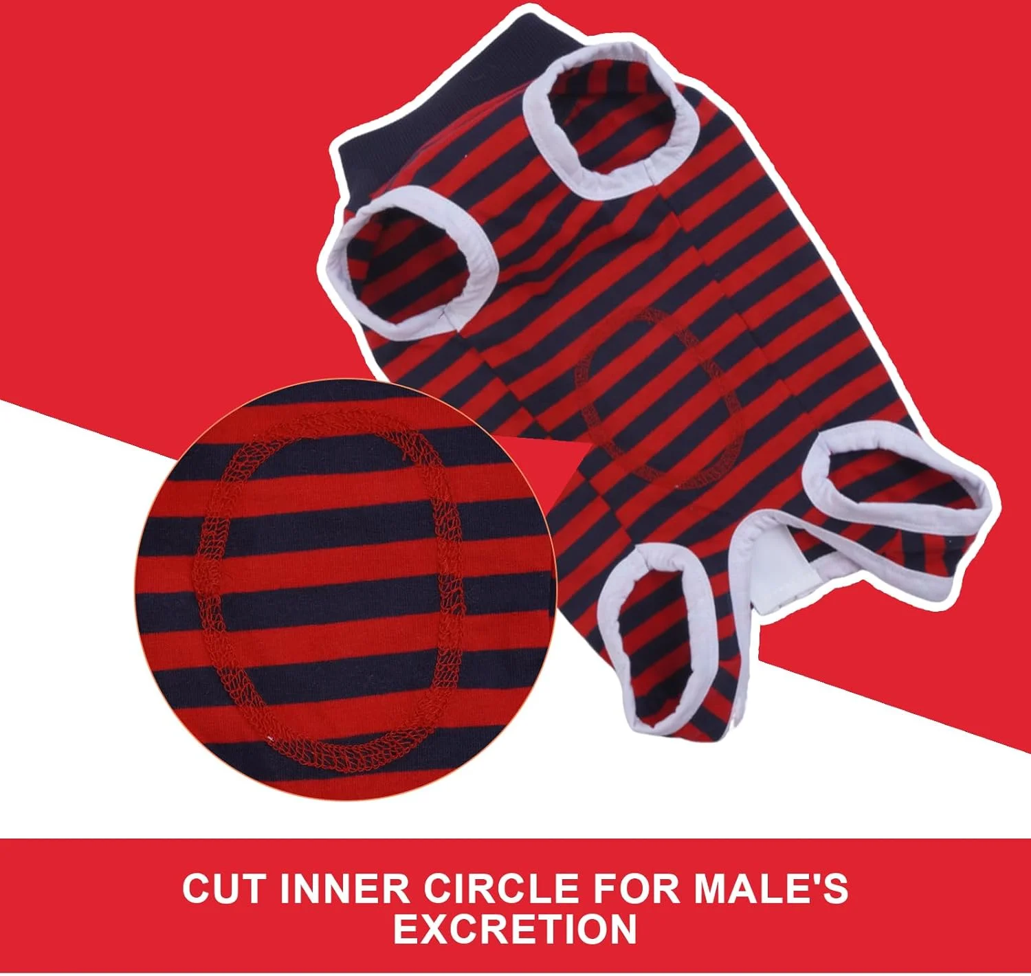 لباس ریکاوری سگ BRKURLEG، لباس ریکاوری حیوانات خانگی بعد از جراحی، لباس جراحی شکمی، لباس یکسره راه راه سگ توله سگ، جلیقه راحت برای زخم های شکمی ضد لیسیدن، XL