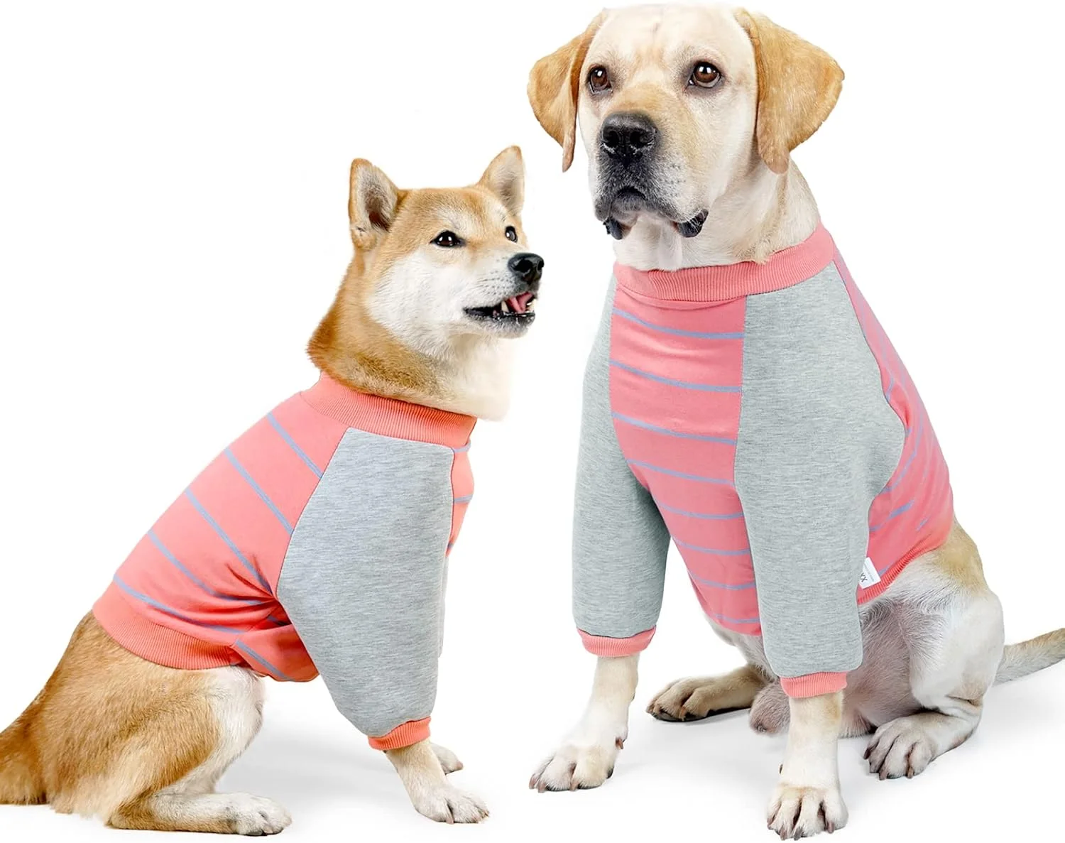 لباس آستین محافظتی سگ، لباس محافظ مفصل آرنج با کشسانی بالا، ضد لیسیدن برای سگ های متوسط و بزرگ (L، نارنجی قرمز)