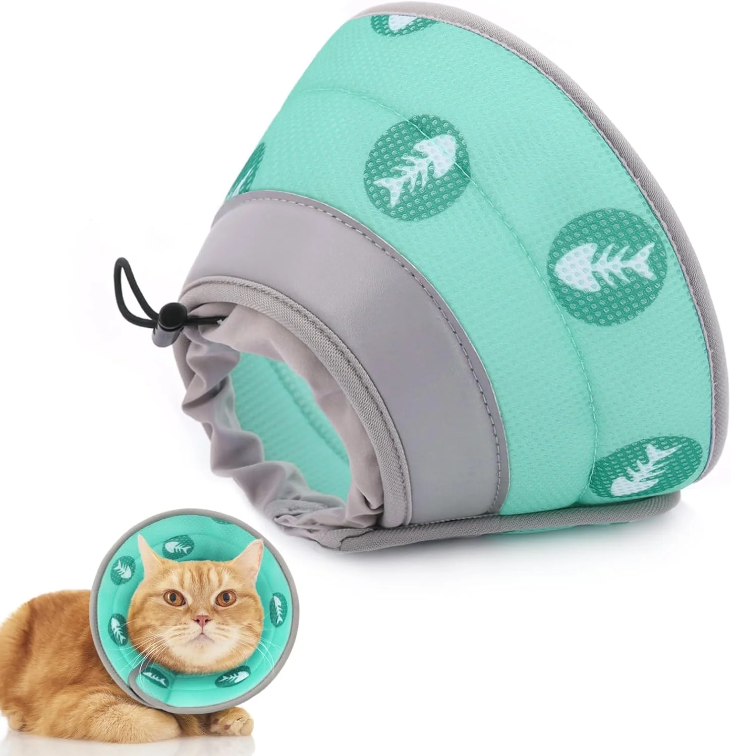 طوق گردنی گربه بیگ تری، طوق قابل تنظیم گربه، طوق ریکاوری، جلوگیری از لیسیدن بعد از جراحی و آسیب دیدگی، طوق گردنی تنفسی و سبک وزن برای سگ های کوچک، توله سگ ها و بچه گربه ها