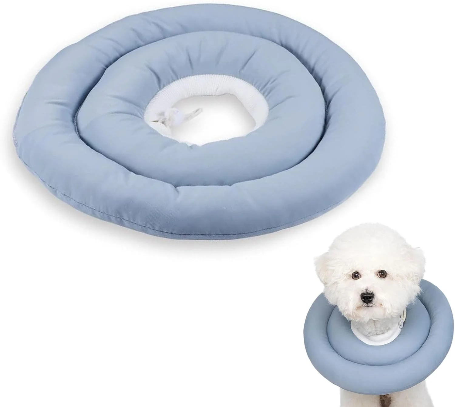 مخروطی گردن حیوانات خانگی بولیوی، ضد آب و راحت، برای جلوگیری از گاز گرفتن و لیسیدن زخم، با طراحی بند کشی، طوق گردنی نرم برای سگ ها بعد از جراحی برای جلوگیری از لیسیدن زخم