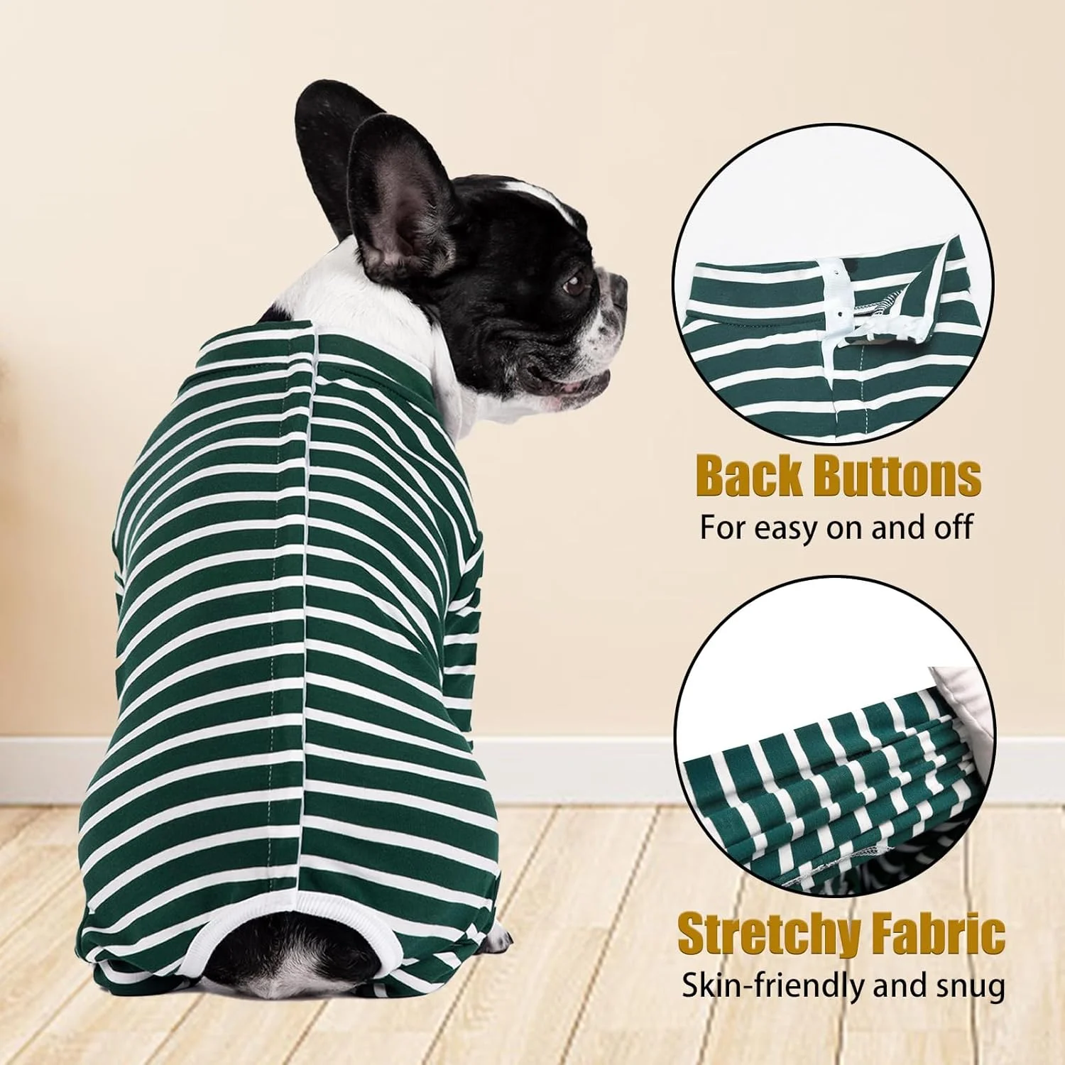 لباس سرهمی سگ آستین بلند، بادی مناسب بعد از جراحی برای سگ های کوچک و متوسط، لباس جراحی سگ، لباس خواب توله سگ، محافظ زخم سگ بعد از جراحی، ضد نشت و جایگزین قلاده الیزابت
