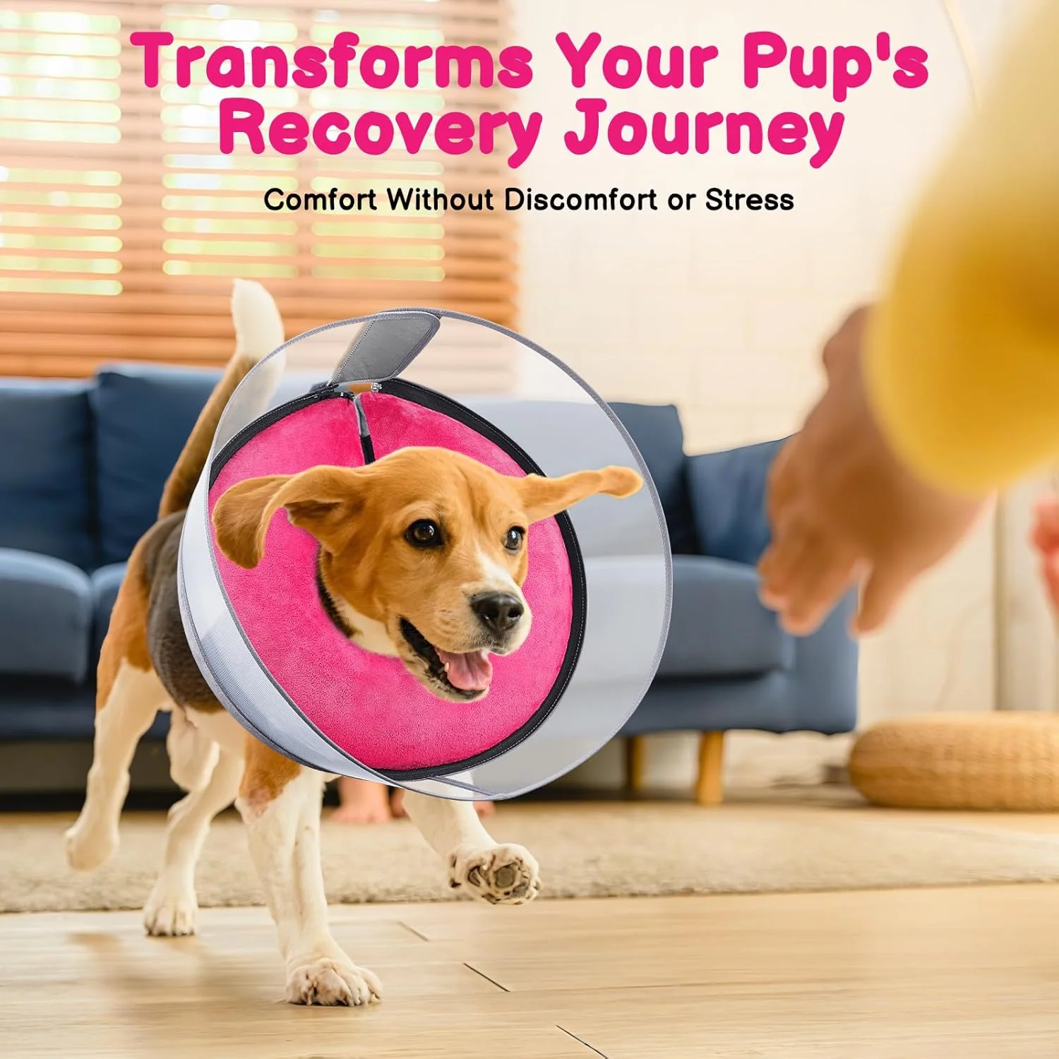 طوق سگ بادی محافظ زخم، طوق الیزابت سگ 2 در 1 برای بعد از جراحی برای جلوگیری از لیسیدن زخم، طوق بادی محافظ ثبت شده با سپر بلندتر (صورتی چرک، XXL)