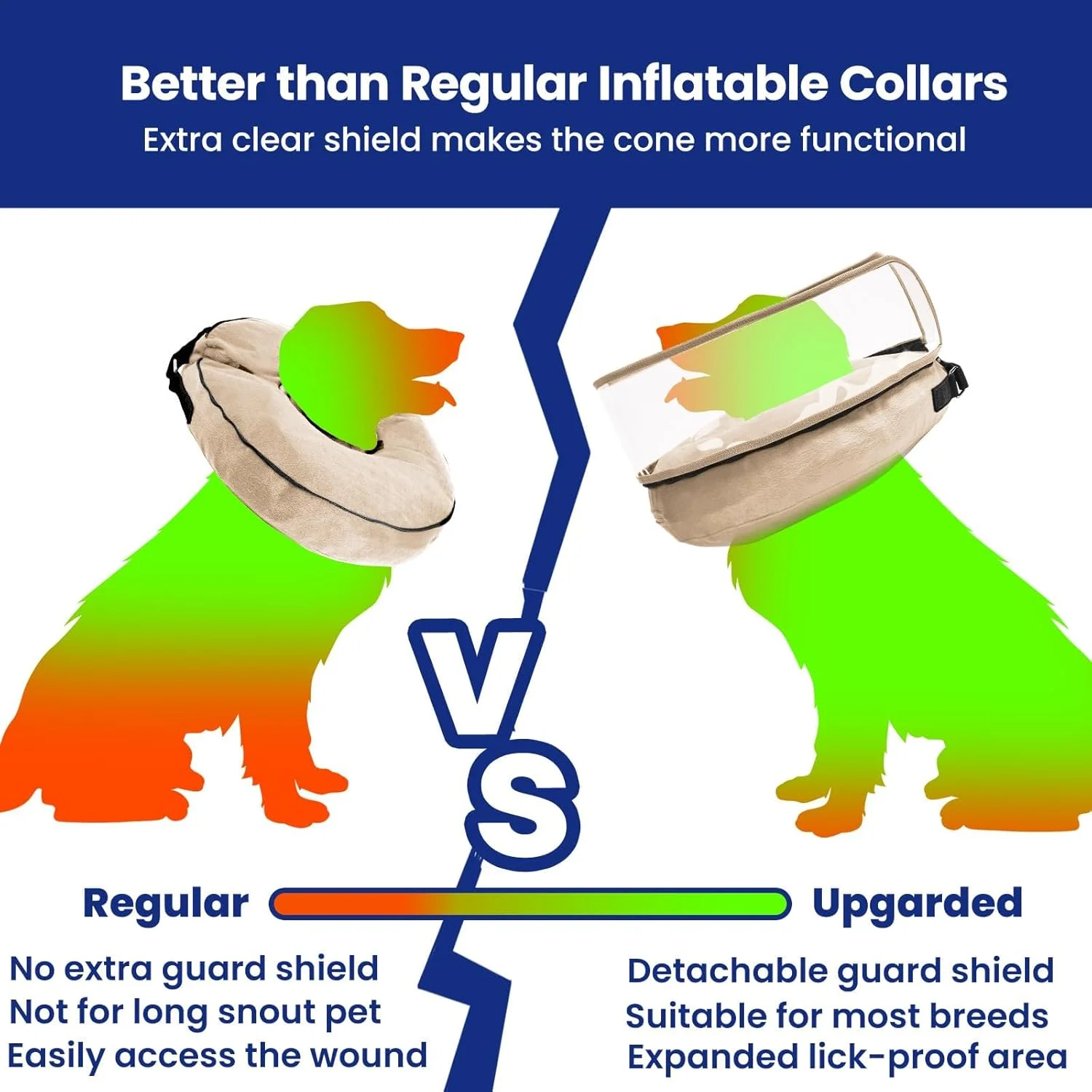 طوق سگ بادی BARKLESS، طوق بادی سگ بعد از جراحی برای نژادهای کوچک، طوق جراحی نرم با محافظ ضد لیسیدن تقویت شده برای حیوانات خانگی، طوق محافظتی دوناتی ثبت شده (قهوه ای روشن، S (گردن: 5"-8"))