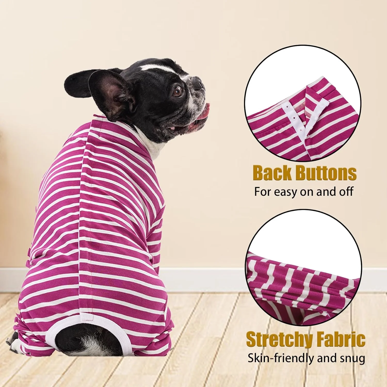 لباس سرهمی آستین بلند سگ، لباس بدن سگ برای بعد از جراحی برای سگ های کوچک و متوسط، لباس خواب توله سگ، محافظت از زخم سگ بعد از جراحی، ضد نشت و جایگزین قلاده الیزابت