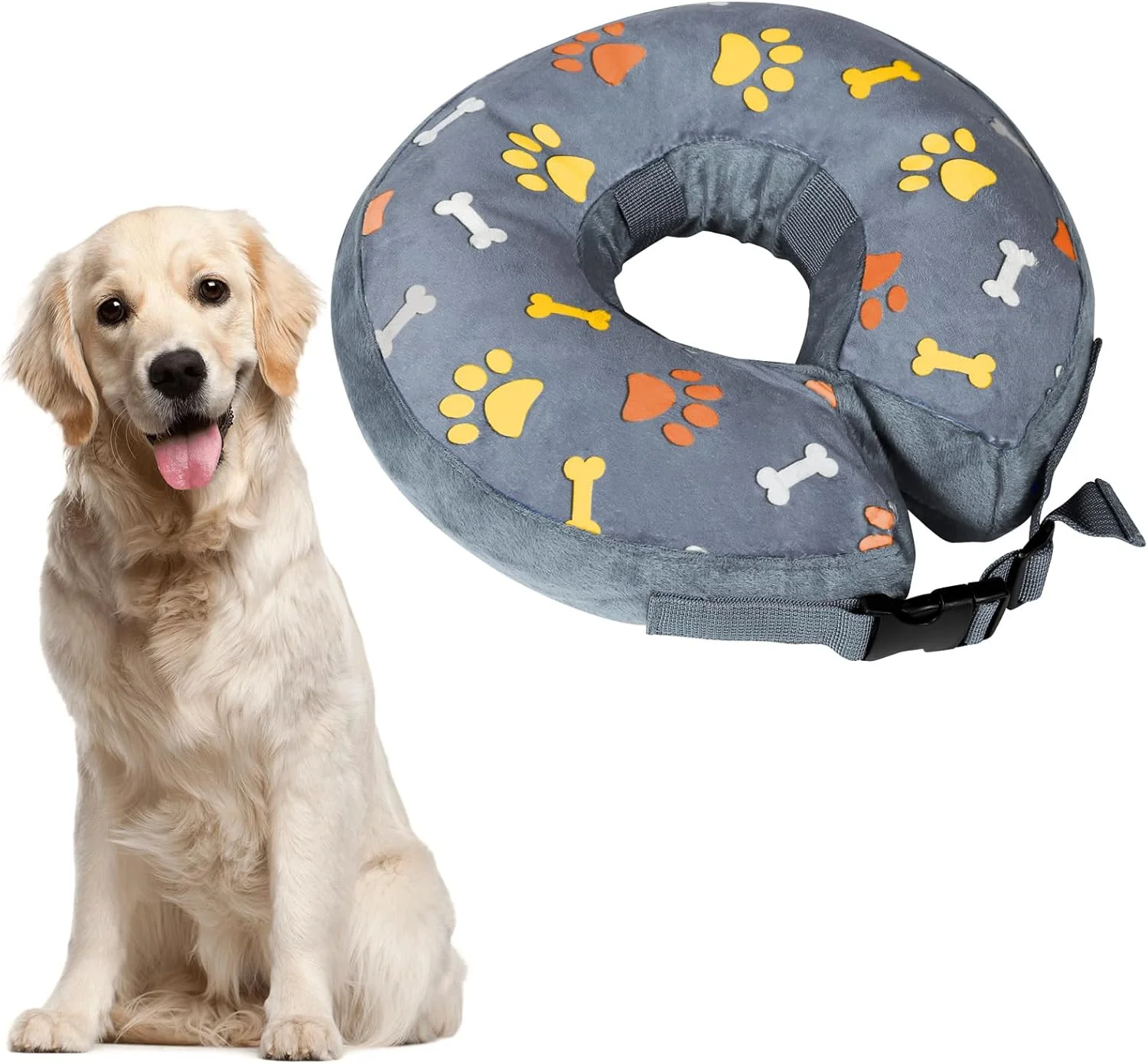طوق بادی سگ ANWA، طوق محافظ بادی حیوانات خانگی، طوق مخروطی گربه بعد از جراحی، طوق مخروطی حیوانات خانگی قابل تنظیم، طوق سگ برای سگ و گربه بزرگ