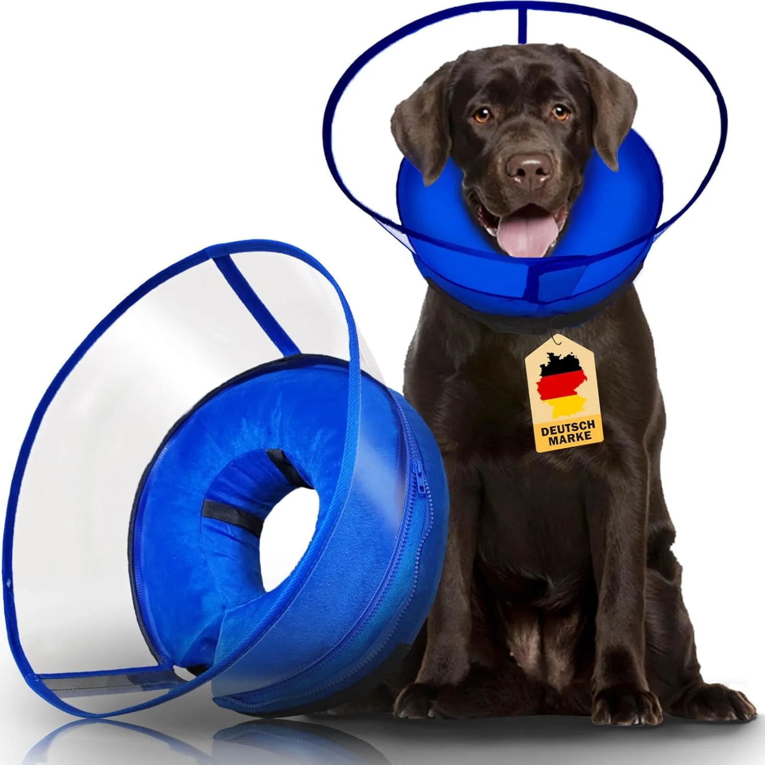 طوق گردنی بادی سگ با پوشش محافظ سخت، برای سگ های متوسط و بزرگ، پوشش محافظ قابل جابجایی برای غذا خوردن و آشامیدن آسان، طوق مخروطی نرم سگ، طوق دونات سگ (آبی، L) طوق گردنی بادی سگ با پوشش محافظ سخت، برای سگ های متوسط و بزرگ، پوشش محافظ قابل جابجایی برای غذا خوردن و آشامیدن آسان، طوق مخروطی نرم سگ، طوق دونات سگ (آبی، L)