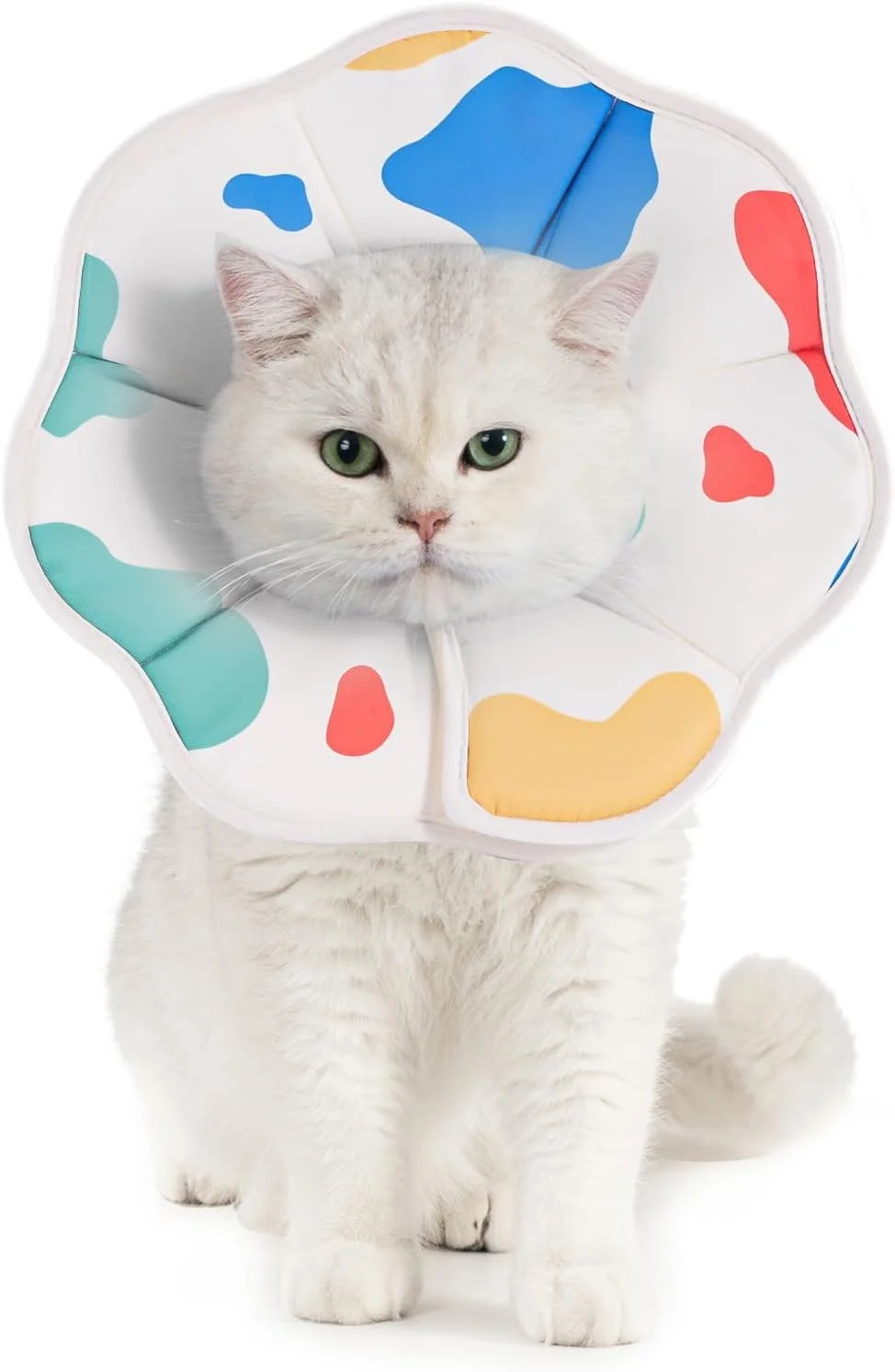 طوق گردنی نرم آونت برای دوران نقاهت گربه، طوق الیزابت سبک و قابل تنظیم برای گربه‌های کوچک و سگ‌های کوچک، طوق راحت برای جلوگیری از لیسیدن و خراشیدن بعد از جراحی - طرح گاو (سایز M)