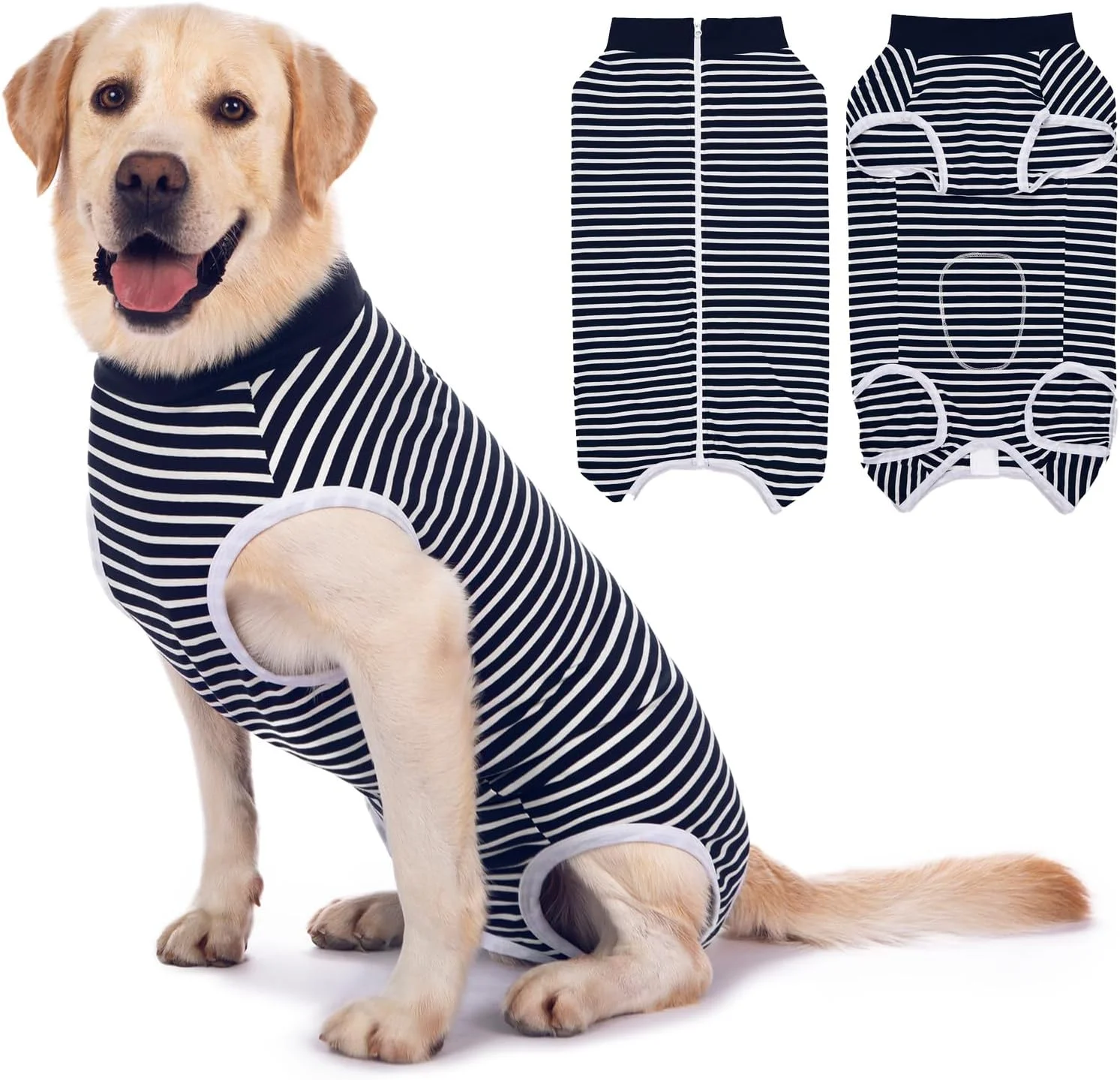 لباس سگ بعد از عمل جراحی با زیپ، لباس سگ بعد از عمل جراحی، لباس سگ بعد از عقیم سازی، لباس جراحی سگ نر، محافظت از زخم، لباس ریکاوری برای سگ ها، جایگزین قیف