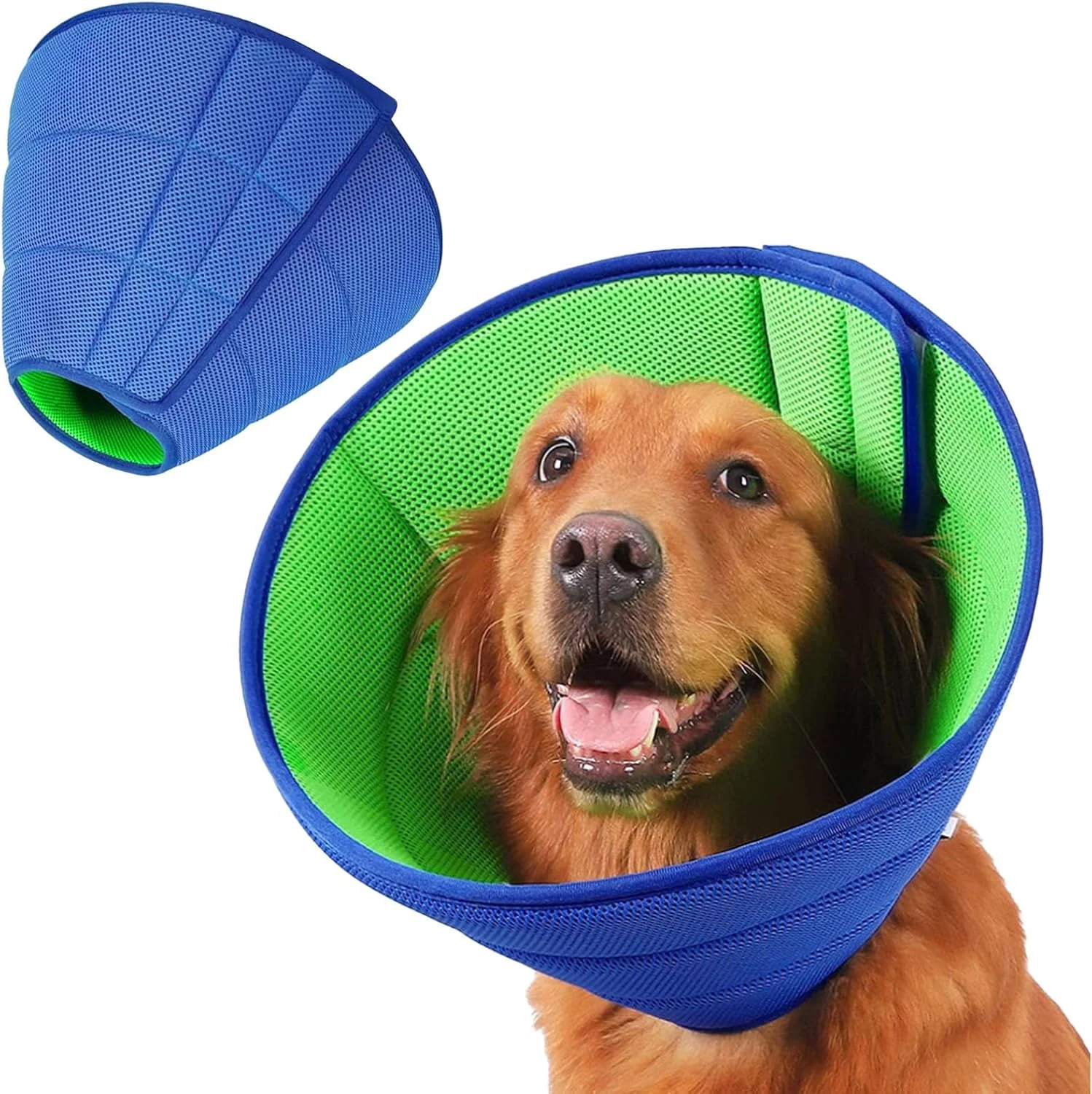 دو عدد قلاده مخروطی نرم سگ، قلاده ریکاوری قابل تنظیم حیوانات خانگی، مخروط التیام زخم لیس ضد گاز گرفتن راحت برای سگ ها و گربه ها، قلاده محافظ سبک الیزابت برای ریکاوری بعد از جراحی و نظافت