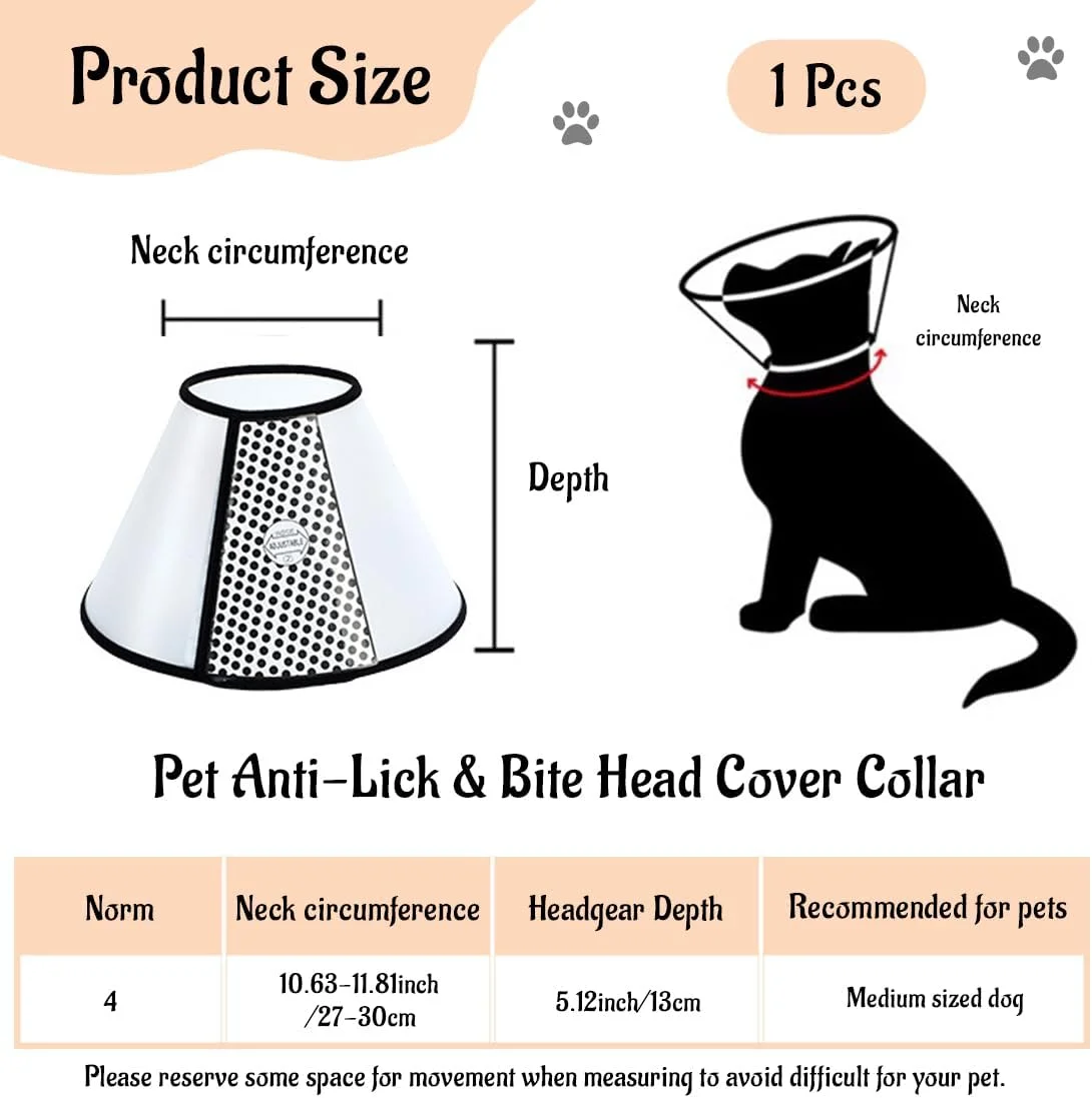 محافظ گردن پلاستیکی قیفی شکل قابل تنظیم برای گربه ها و توله سگ ها، مناسب برای گربه های کوچک تا 6 کیلوگرم و توله سگ های 5 کیلوگرمی محافظ گردن پلاستیکی قیفی شکل قابل تنظیم برای گربه ها و توله سگ ها، مناسب برای گربه های کوچک تا 6 کیلوگرم و توله سگ های 5 کیلوگرمی