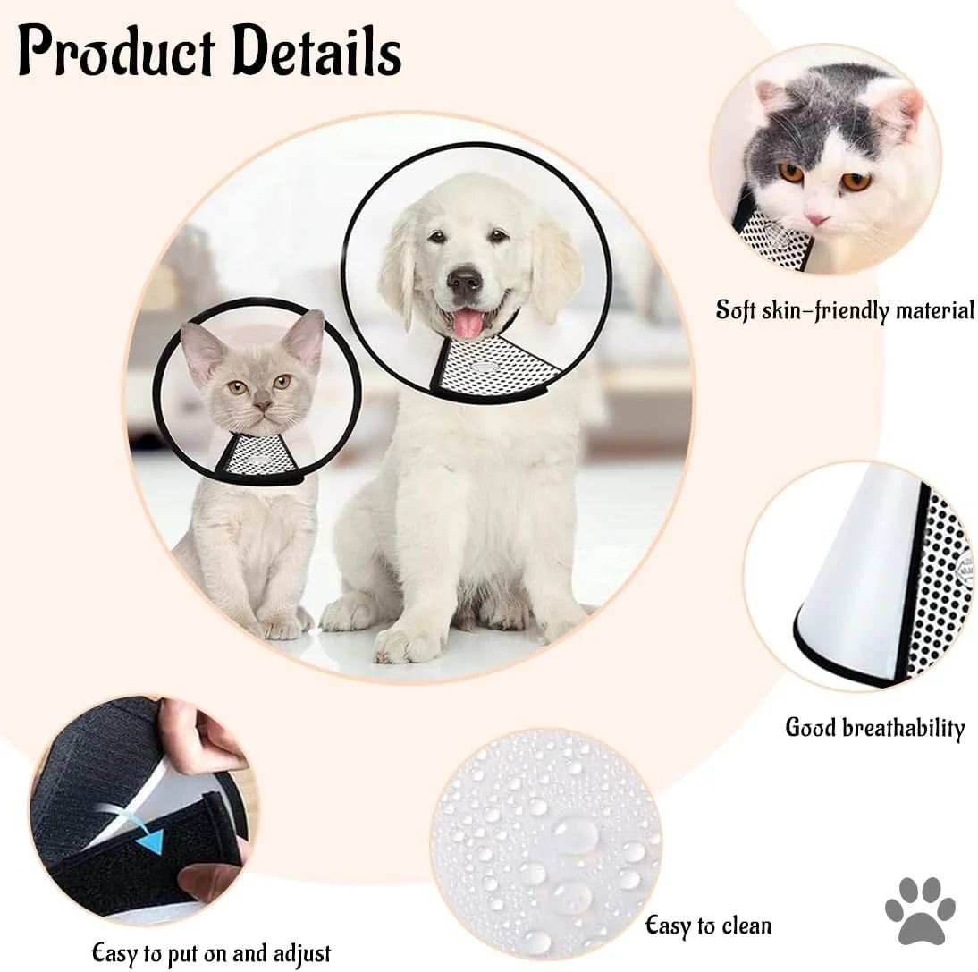 محافظ گردن پلاستیکی قیفی شکل قابل تنظیم برای گربه ها و توله سگ ها، مناسب برای گربه های کوچک تا 6 کیلوگرم و توله سگ های 5 کیلوگرمی محافظ گردن پلاستیکی قیفی شکل قابل تنظیم برای گربه ها و توله سگ ها، مناسب برای گربه های کوچک تا 6 کیلوگرم و توله سگ های 5 کیلوگرمی