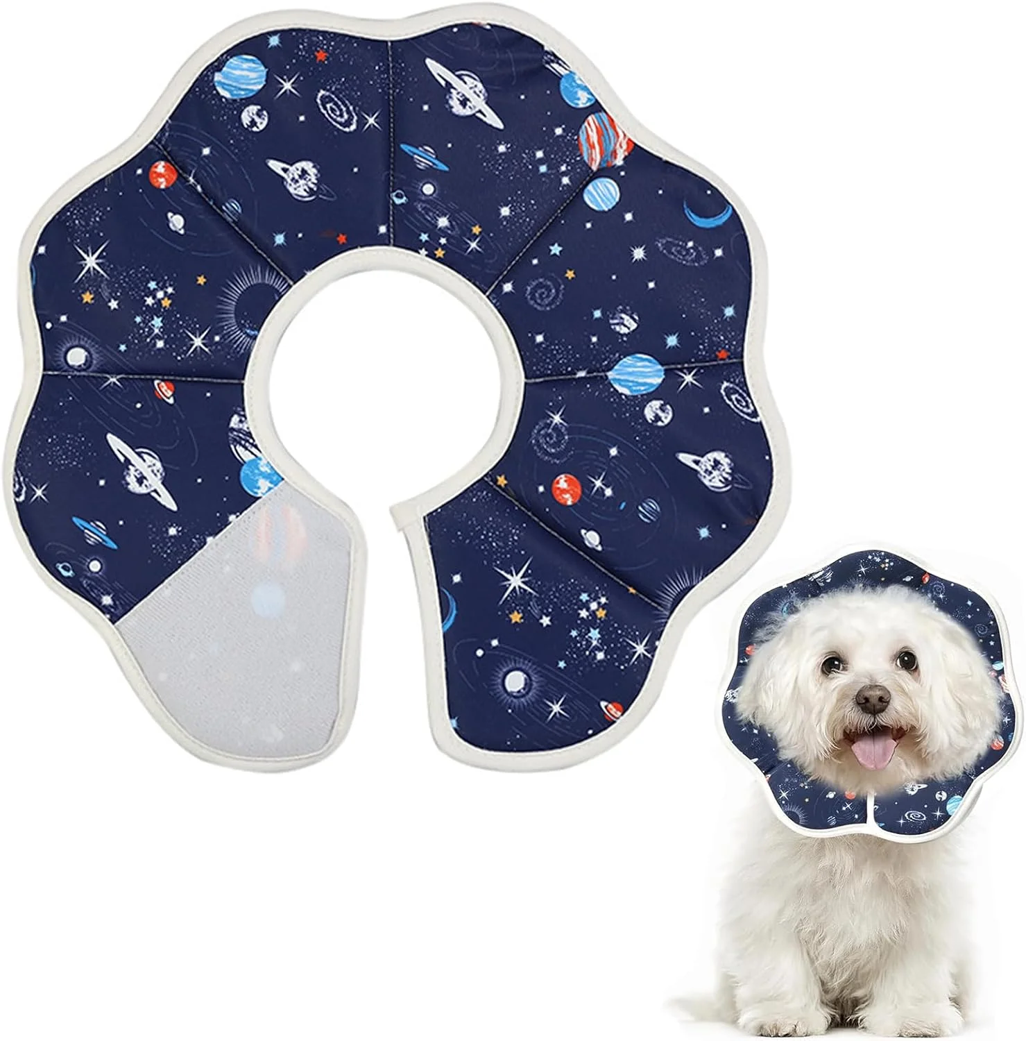 قلاده سگ، قلاده گربه، برای سگ های کوچک و گربه های بالغ، محافظت از لیسیدن سگ بعد از جراحی، تاثیری در نوشیدن و خوردن ندارد (آبی L)