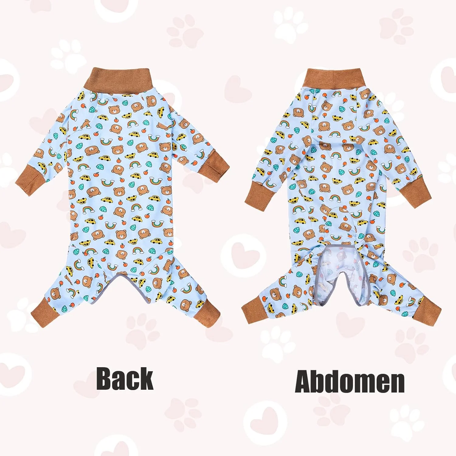 لباس نقاهت سگ Yeapeeto بعد از جراحی، پیراهن عقیم سازی نرم آستین بلند، جایگزین قیف، لباس های جراحی سگ برای سگ های بزرگ و متوسط، لباس ریزش مو (خرس، 2XL)