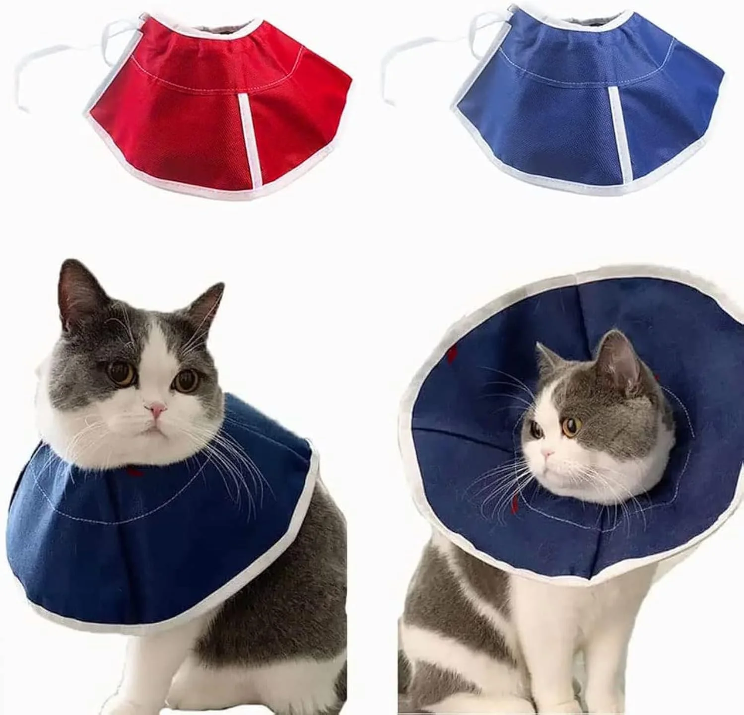 مخروطی گردن گربه برای سر، مخروطی حیوانات خانگی سگ کوچک، پارچه های غیر بافته ضد آب، حلقه گردن ضد گاز گرفتن و ضد چنگ زدن، سگ ها گربه ها، پوشش محافظ سگ و گربه، یقه پزشکی حیوانات خانگی، مخروطی هوشمند (2 عدد)