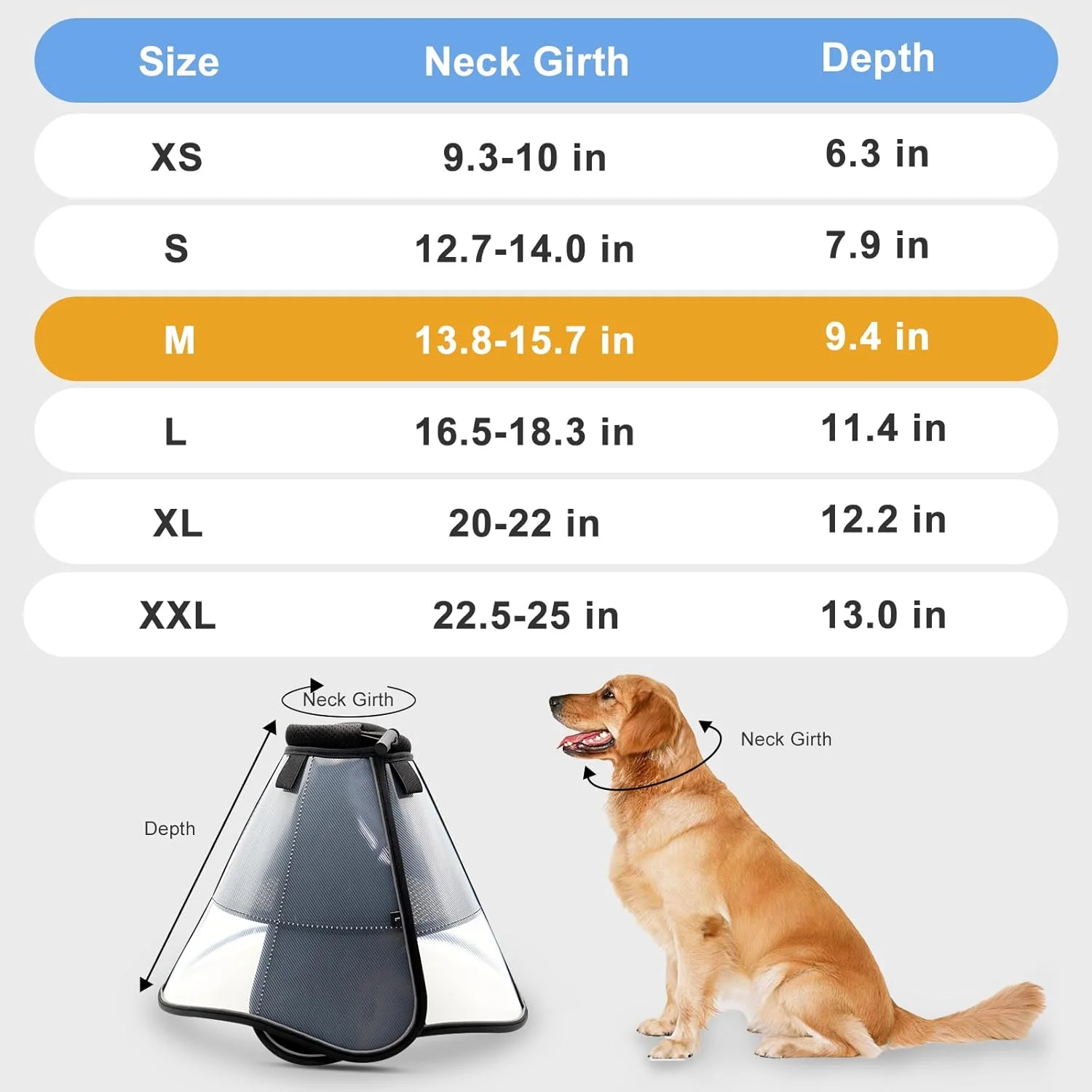مخروطی نرم سگ برای سگ ها بعد از جراحی، قلاده نقاهت تنفسی حیوانات خانگی برای سگ های بزرگ و متوسط، قلاده مخروطی سگ قابل تنظیم، قلاده الیزابتی (M، مشکی)