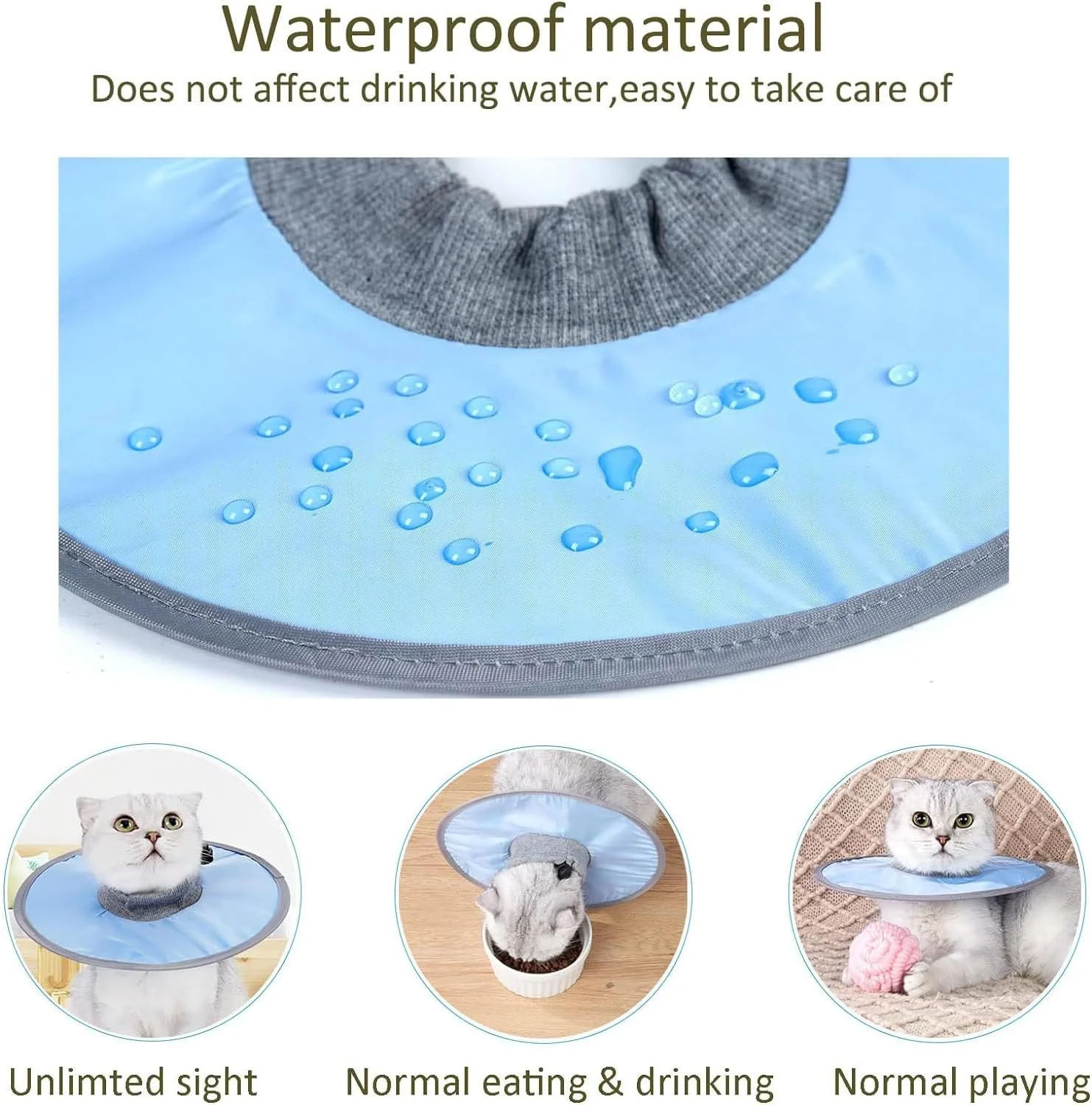 طوق گردنی التیام زخم گربه ضد آب فنری X، طوق های الیزابتی سبک وزن، طوق مخروطی حیوانات خانگی، مناسب برای گربه ها، سگ های کوچک، توله سگ، طوق محافظ گردن گربه قابل تنظیم (صورتی)