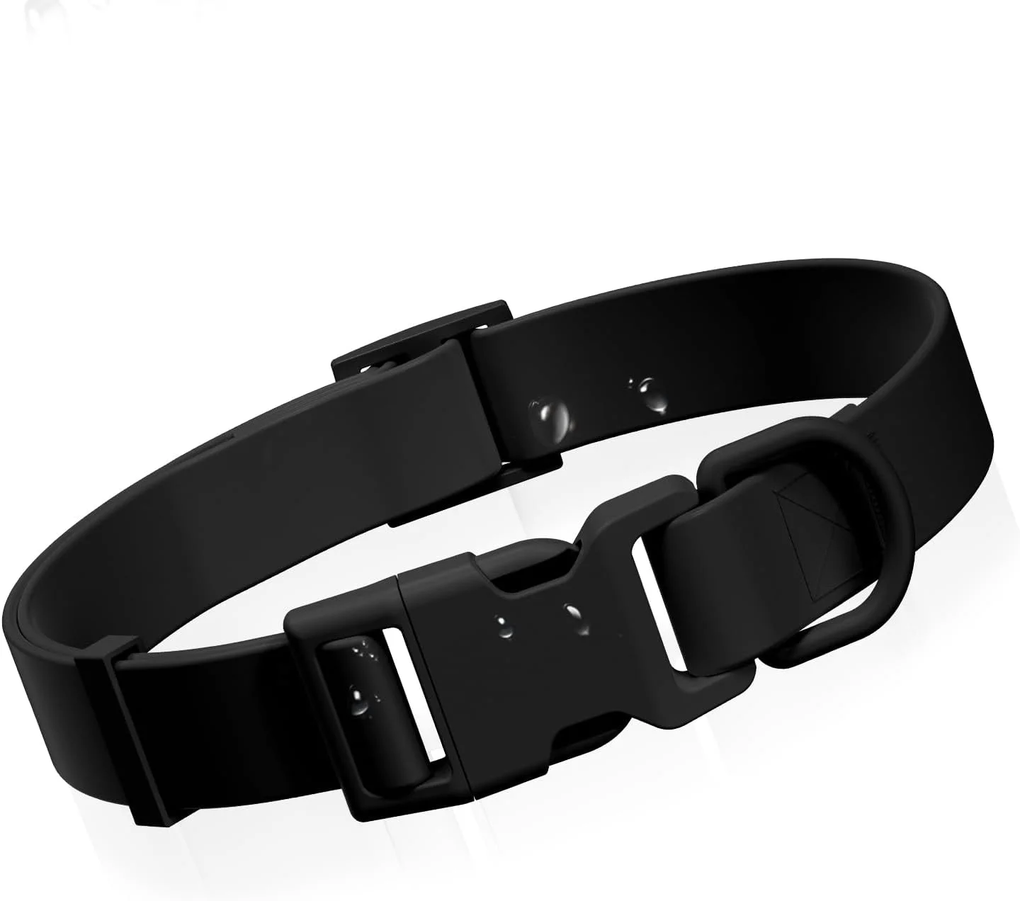 قلاده ضد آب سگ، قلاده های لاستیکی قابل تنظیم با سگک رهاسازی سریع، مقاوم در برابر بو، قلاده های حیوانات خانگی با تمیز کردن آسان برای سگ های کوچک، متوسط ​​یا بزرگ (مشکی، سایز S، 24.1-35.8 سانتی متر)