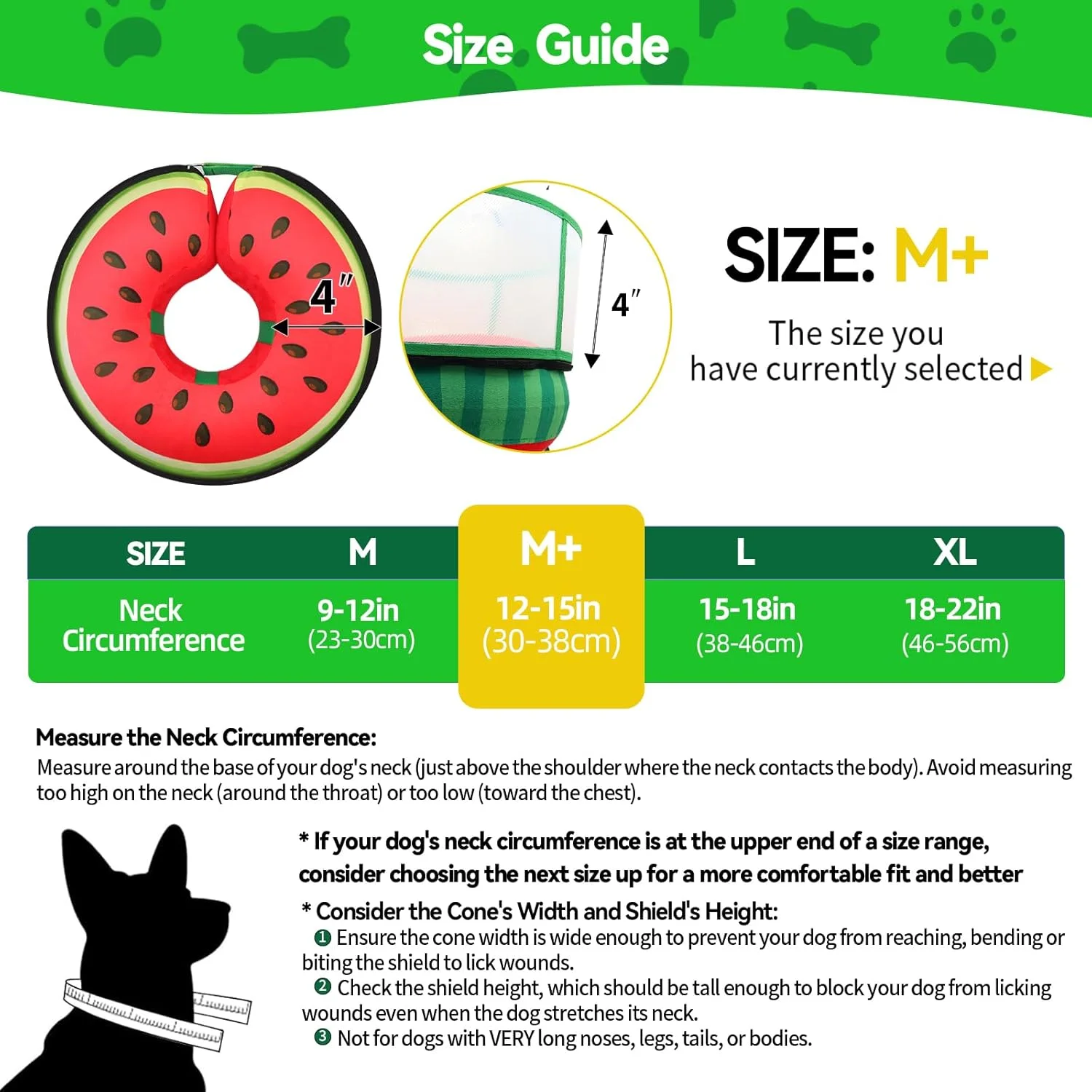 طوق بادی سگ ارتقا یافته با محافظ ضد لیسیدن شفاف، طوق الیزابتی قابل تنظیم برای سگ های بزرگ متوسط، طراحی 2 در 1 با محافظ جداشدنی و لایه نرم (M+، هندوانه) طوق بادی سگ ارتقا یافته با محافظ ضد لیسیدن شفاف، طوق الیزابتی قابل تنظیم برای سگ های بزرگ متوسط، طراحی 2 در 1 با محافظ جداشدنی و لایه نرم (M+، هندوانه)