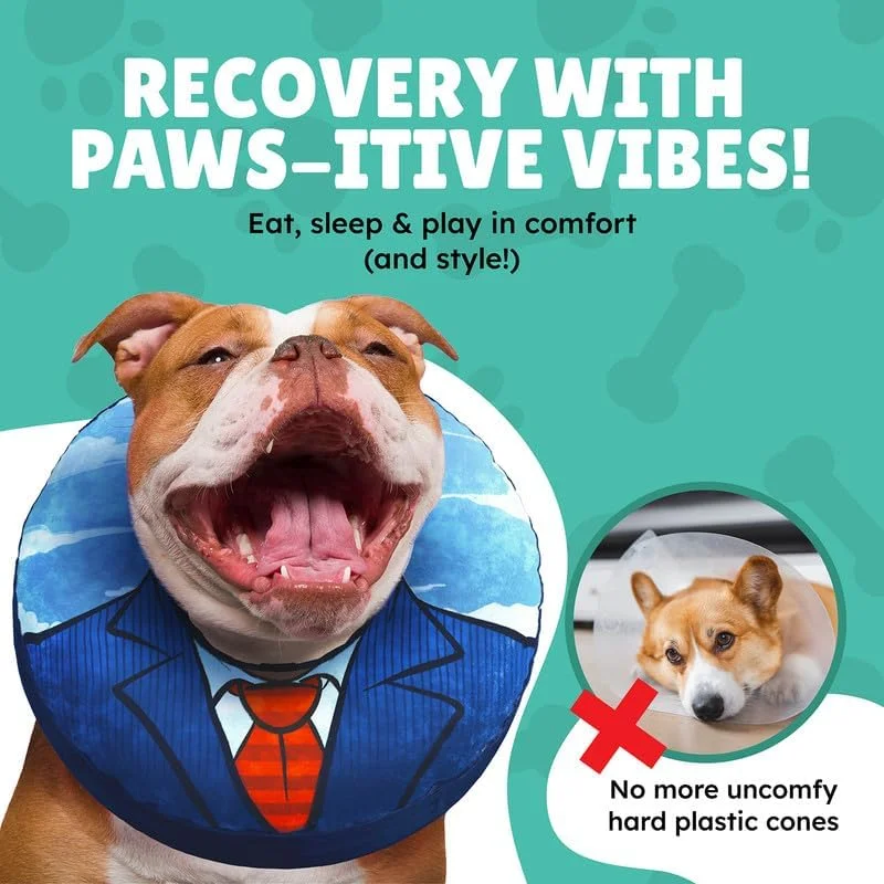 طوق گردنی بزرگ سگ - جایگزین بادی قیف سگ برای دوران نقاهت بعد از جراحی. طوق های گردنی سگ برای سگ های بزرگ. طوق های بادی سگ برای بعد از جراحی. طوق نرم سگ