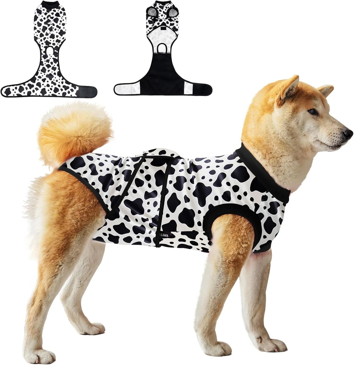 لباس نقاهت جراحی سگ، لباس سرهمی سگ نر و ماده برای عقیم سازی، جایگزین قلاده الیزابت و مخروط، لباس سرهمی تنفسی ضد لیسیدن برای سگ های کوچک، متوسط و بزرگ، بزرگ