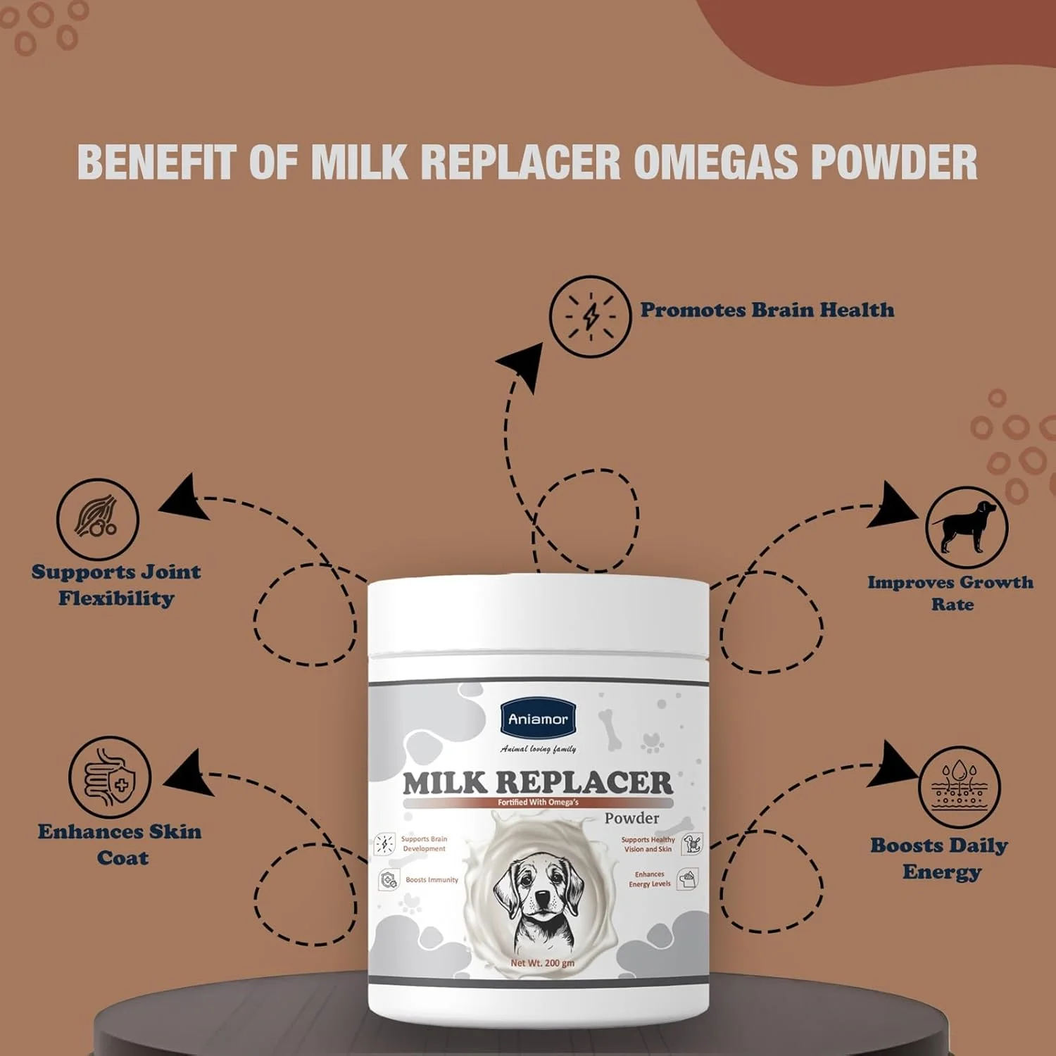 جایگزین شیر آنیامور همراه با امگا برای سگ ها | پوست و مو | مکمل حیوانات خانگی | تمام مراحل زندگی | شیشه 200 گرمی جایگزین شیر آنیامور همراه با امگا برای سگ ها | پوست و مو | مکمل حیوانات خانگی | تمام مراحل زندگی | شیشه 200 گرمی