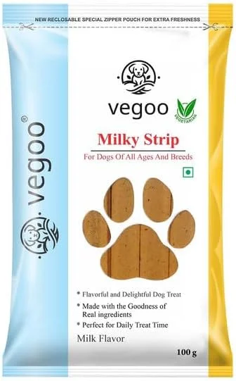 استریپ های شیر سگ Vegoo - غذای سگ گیاهی خالص 100 گرمی برای سلامتی مطلوب برای سگ ها در تمام سنین و نژادها