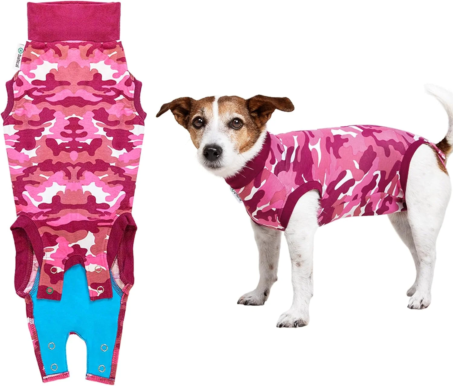 لباس ریکاوری سگ Suitical، سایز خیلی خیلی کوچک، طرح استتار صورتی لباس ریکاوری سگ Suitical، سایز خیلی خیلی کوچک، طرح استتار صورتی