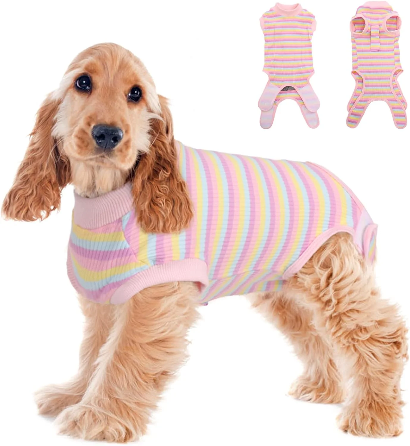 لباس ریکاوری سگ و گربه، محافظ زخم شکمی بعد از عمل، جلوگیری از لیسیدن زخم، لباس جراحی سگ (صورتی، XXL)