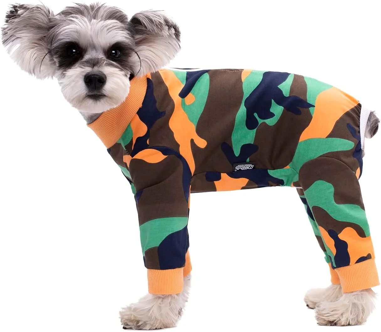 لباس سگ کوچک، لباس یکسره الاستیک حیوانات خانگی محافظ مفاصل ضد مو ضد لیسیدن، لباس خواب توله سگ جامپسوت سگ برای سگ های کوچک (M، استتار)