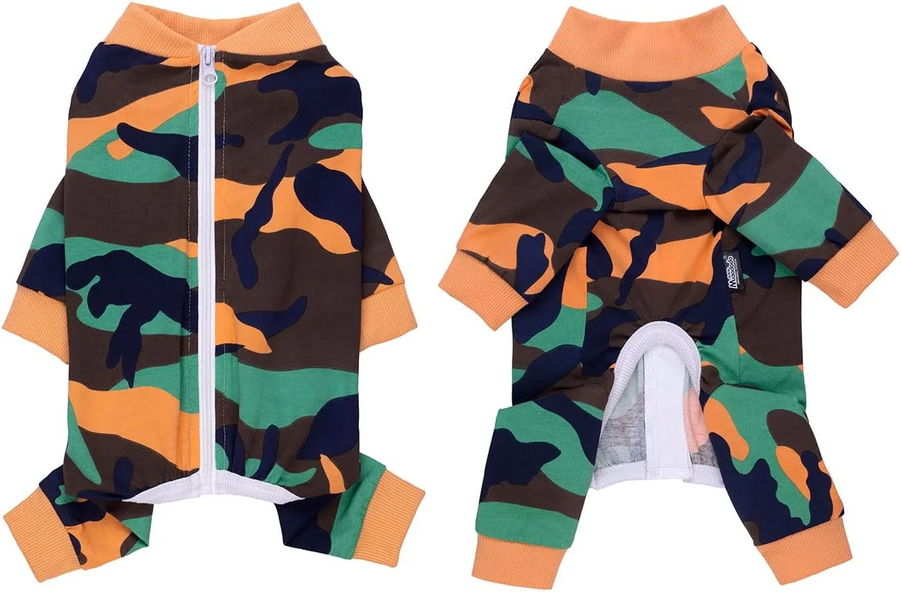 لباس سگ کوچک، لباس یکسره الاستیک حیوانات خانگی محافظ مفاصل ضد مو ضد لیسیدن، لباس خواب توله سگ جامپسوت سگ برای سگ های کوچک (M، استتار) لباس سگ کوچک، لباس یکسره الاستیک حیوانات خانگی محافظ مفاصل ضد مو ضد لیسیدن، لباس خواب توله سگ جامپسوت سگ برای سگ های کوچک (M، استتار)