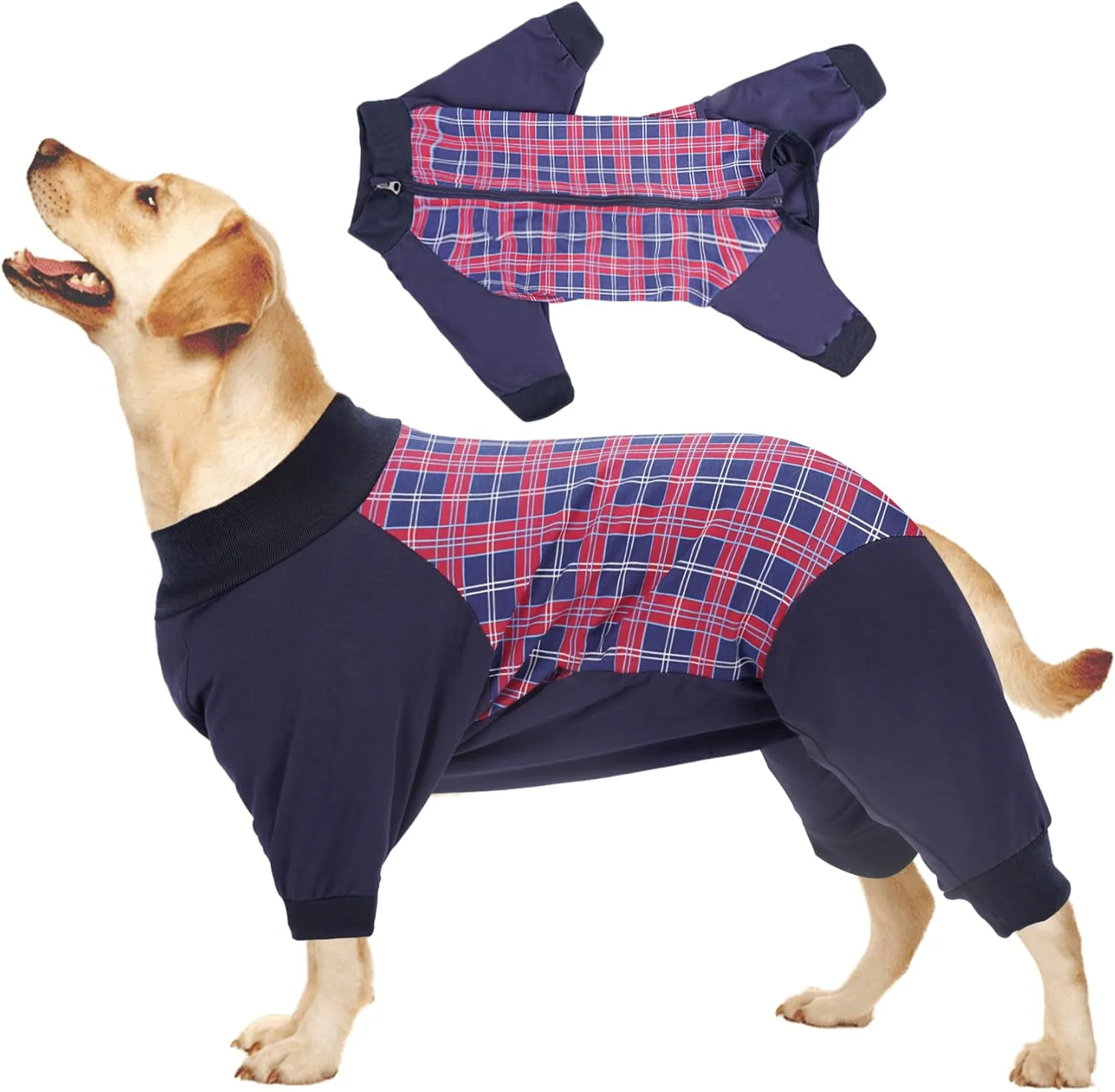 لباس نقاهت سگ Heywean، لباس سرهمی آستین بلند سگ بعد از جراحی با زیپ، محافظ زخم، لباس خواب سگ، جایگزین قلاده الیزابت