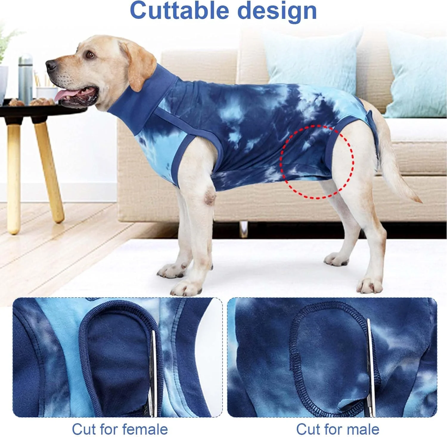 لباس نقاهت سگ، محافظ زخم برای توله سگ ها، لباس بدن سگ بعد از عمل جراحی، بعد از عمل جراحی، جایگزین قلاده، جلوگیری از لیسیدن برای سگ های کوچک، متوسط و بزرگ