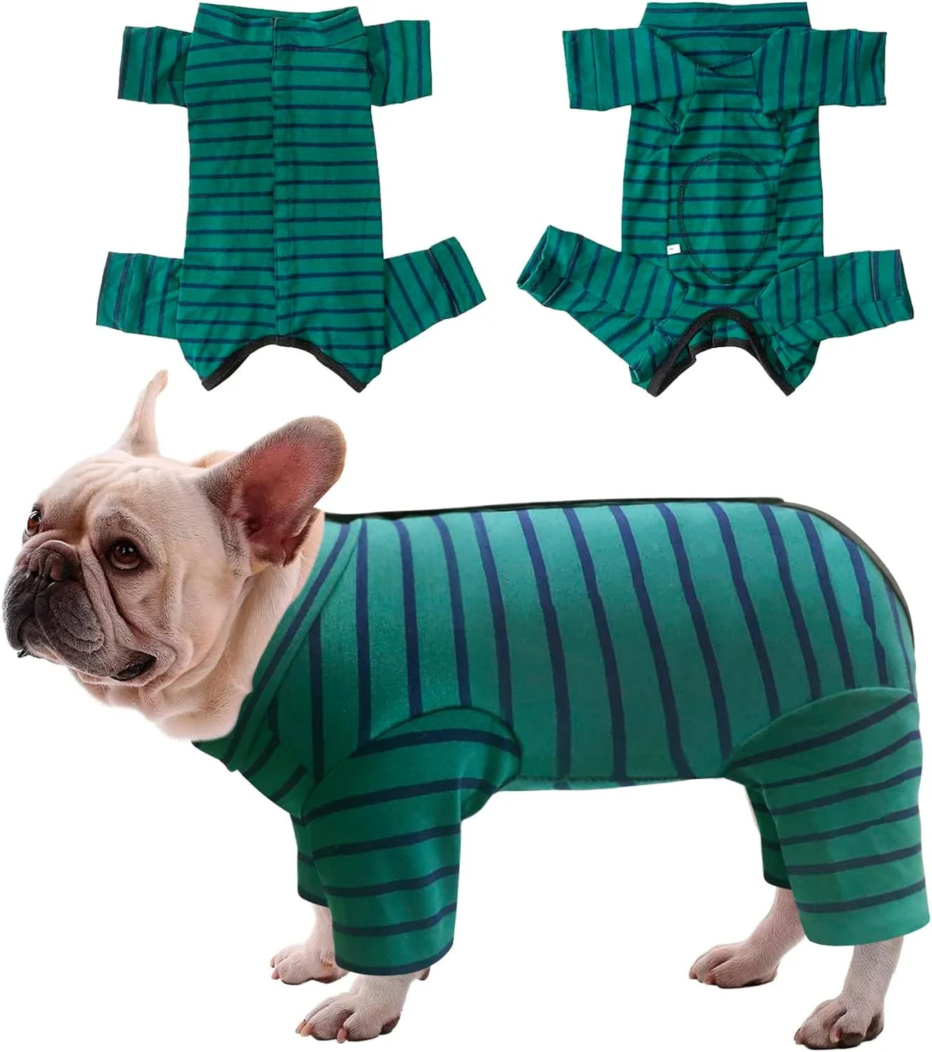 لباس نقاهت سگ، لباس عمل حیوانات خانگی، لباس نقاهت توله سگ، لباس محافظت از زخم، سگ ها، لباس جراحی برای سگ های ماده، نر، کوچک و متوسط، گربه ها (XXS، سبز)
