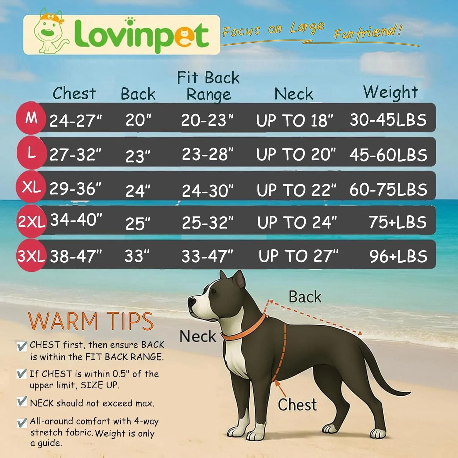 لباس خواب سگ - فیت باریک، لباس راحتی سبک وزن، پوشش کامل برای سگ های نژاد بزرگ - طرح کفشدوزک قرمز