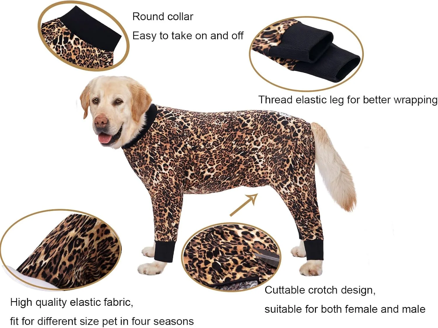 لباس سگ بزرگ، لباس سرهمی، محافظ مفاصل، لباس خواب حیوانات خانگی، لباس خواب برای سگ های بزرگ متوسط (XL، آبی تیره)