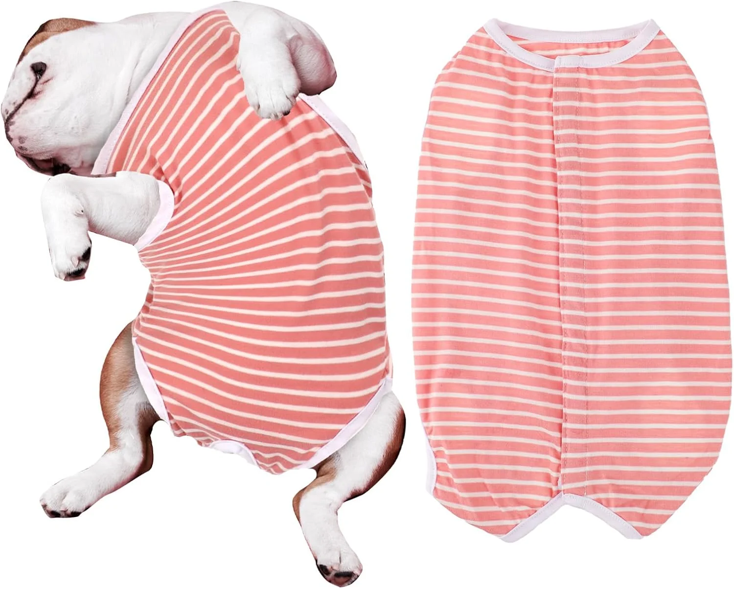 لباس نقاهت سگ WLLHYF بعد از جراحی، لباس راحتی توله سگ بعد از عقیم سازی، جایگزین مخروطی، لباس محافظ زخم برای سگ های کوچک و بزرگ (راه راه صورتی سفید) (کوچک) لباس نقاهت سگ WLLHYF بعد از جراحی، لباس راحتی توله سگ بعد از عقیم سازی، جایگزین مخروطی، لباس محافظ زخم برای سگ های کوچک و بزرگ (راه راه صورتی سفید) (کوچک)