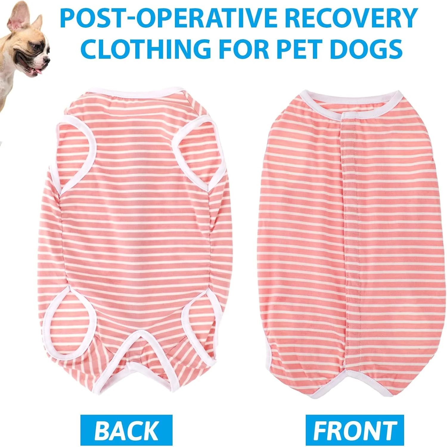 لباس نقاهت سگ WLLHYF بعد از جراحی، لباس راحتی توله سگ بعد از عقیم سازی، جایگزین مخروطی، لباس محافظ زخم برای سگ های کوچک و بزرگ (راه راه صورتی سفید) (کوچک) لباس نقاهت سگ WLLHYF بعد از جراحی، لباس راحتی توله سگ بعد از عقیم سازی، جایگزین مخروطی، لباس محافظ زخم برای سگ های کوچک و بزرگ (راه راه صورتی سفید) (کوچک)