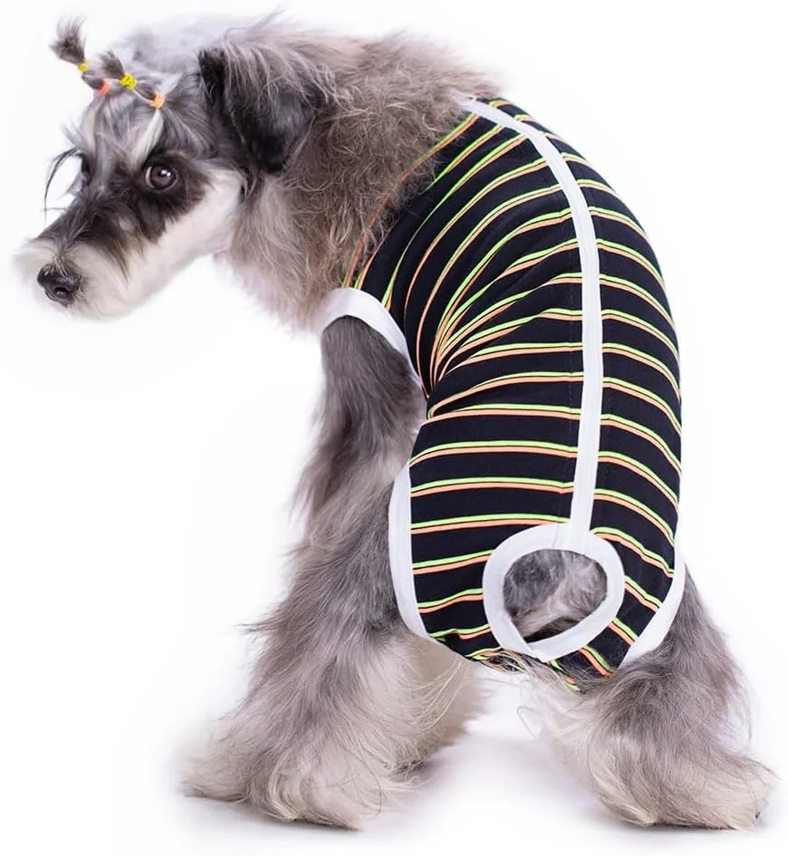 لباس نقاهت جراحی سگ و گربه کوکاستر، لباس بعد از عمل برای سگ های نر و ماده، نرم، راحت و تنفس پذیر (راه راه مشکی-L) لباس نقاهت جراحی سگ و گربه کوکاستر، لباس بعد از عمل برای سگ های نر و ماده، نرم، راحت و تنفس پذیر (راه راه مشکی-L)