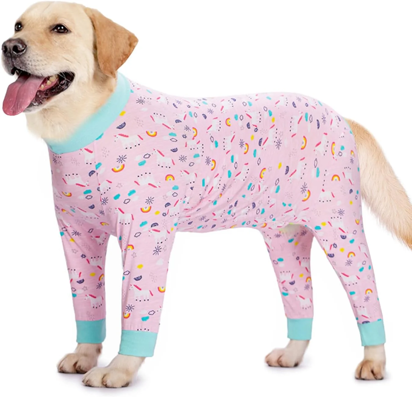 لباس نقاهت سگ بعد از جراحی، لباس خواب سرهمی برای سگ های بزرگ و متوسط، لباس جراحی برای جلوگیری از لیسیدن، جایگزین قیف برای حیوانات خانگی نر و ماده