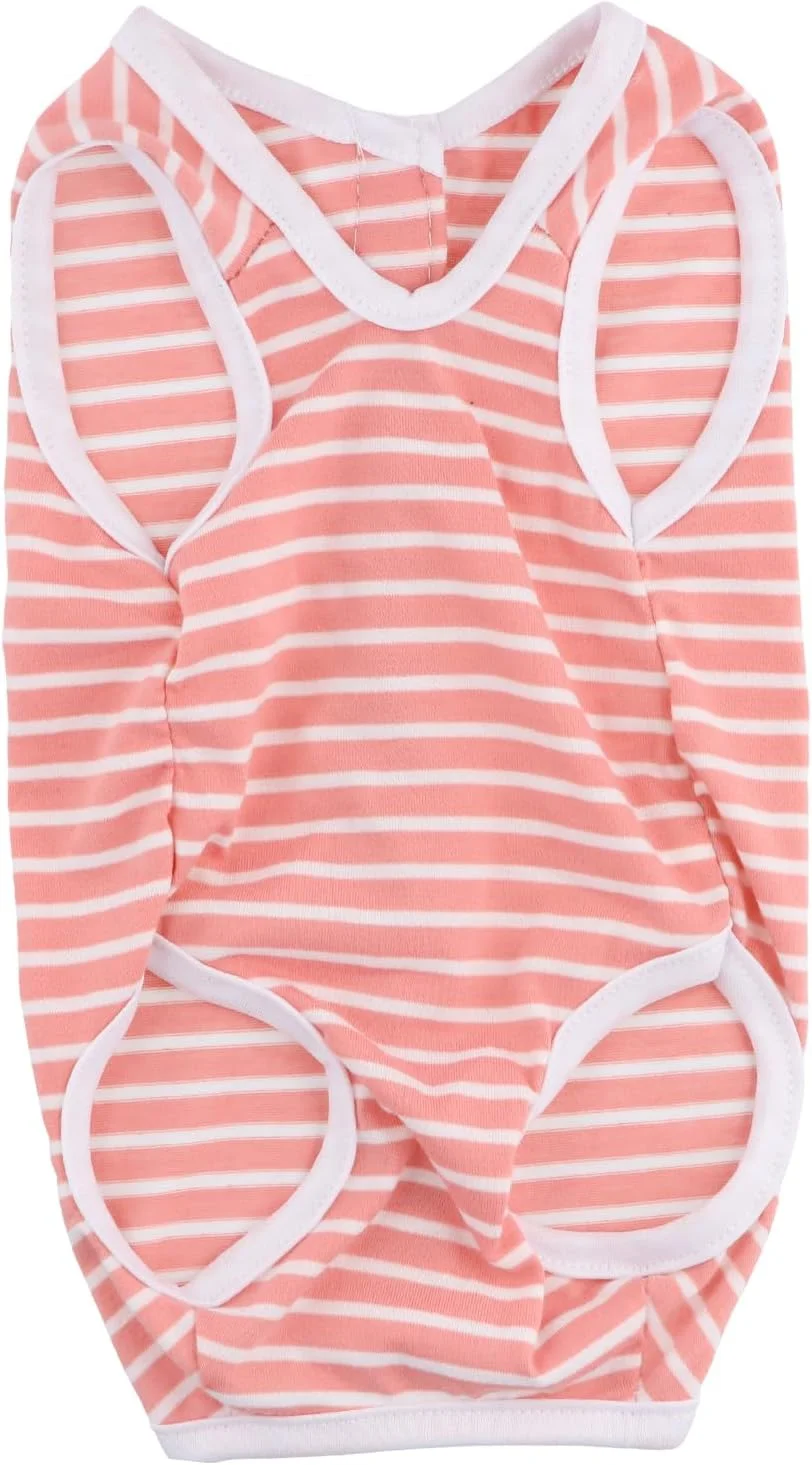 لباس جراحی سگ برای دوران نقاهت، لباس یکسره ضد لیسیدن سگ، جایگزین قلاده الیزابت، محافظ زخم بدن سگ، لباس نقاهت برای سگ ها و گربه ها بعد از جراحی (صورتی، M)