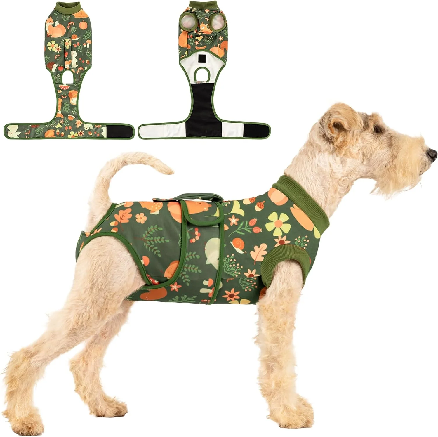 لباس نقاهت سگ بعد از جراحی، لباس یکسره سگ نر و ماده برای عقیم سازی، جایگزین قلاده الیزابت و مخروطی، لباس یکسره ضد لیسیدن و تنفسی برای سگ های کوچک، متوسط و بزرگ