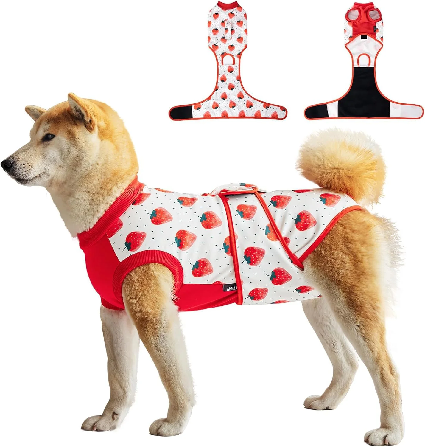 لباس نقاهت سگ وینگ وو، لباس حرفه ای برای دوران بهبودی حیوانات خانگی پس از جراحی، لباس سگ برای جلوگیری از لیسیدن زخم، پیراهن مراقبت از زخم سگ (M)