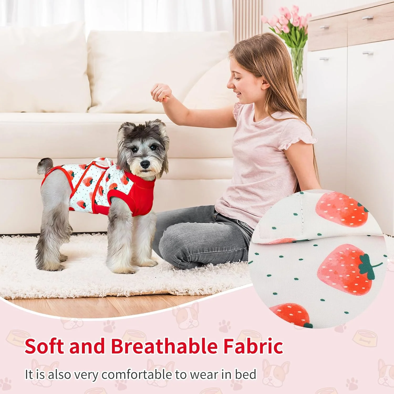 لباس نقاهت سگ وینگ وو، لباس حرفه ای برای دوران بهبودی حیوانات خانگی پس از جراحی، لباس سگ برای جلوگیری از لیسیدن زخم، پیراهن مراقبت از زخم سگ (M)