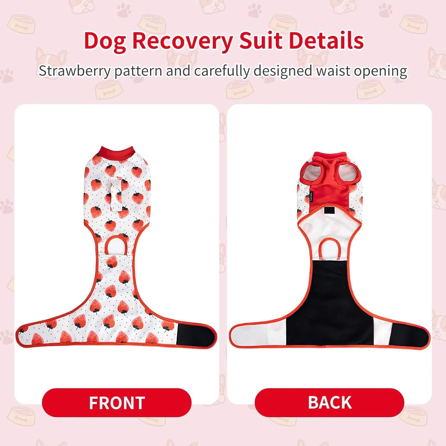 لباس نقاهت سگ وینگ وو، لباس حرفه ای برای دوران بهبودی حیوانات خانگی پس از جراحی، لباس سگ برای جلوگیری از لیسیدن زخم، پیراهن مراقبت از زخم سگ (M)