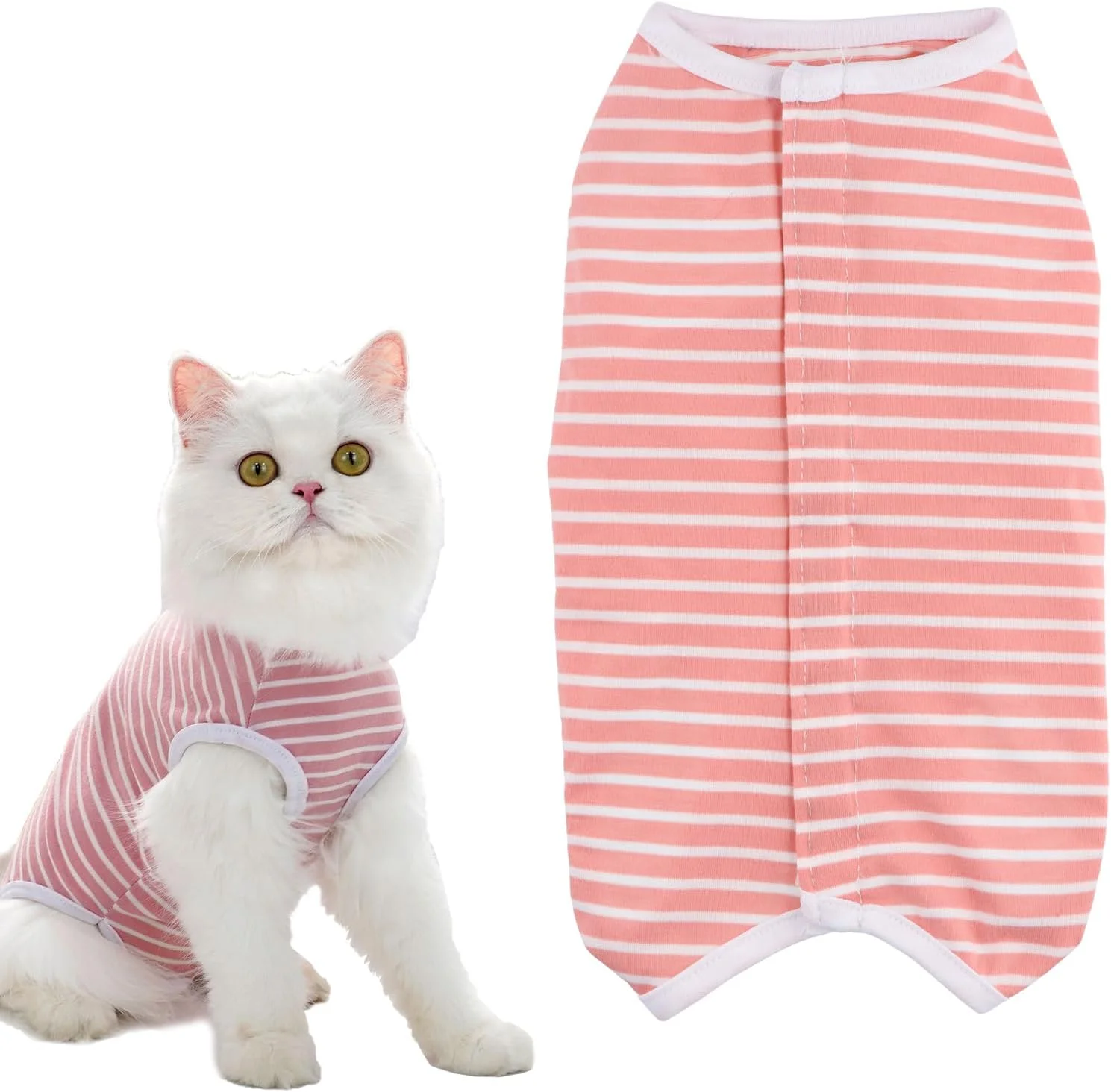 لباس جراحی سگ Amexo، لباس ریکاوری سگ، لباس محافظ زخم بدن سگ، جایگزین قلاده الیزابت برای سگ ها و گربه ها پس از جراحی (صورتی، S)