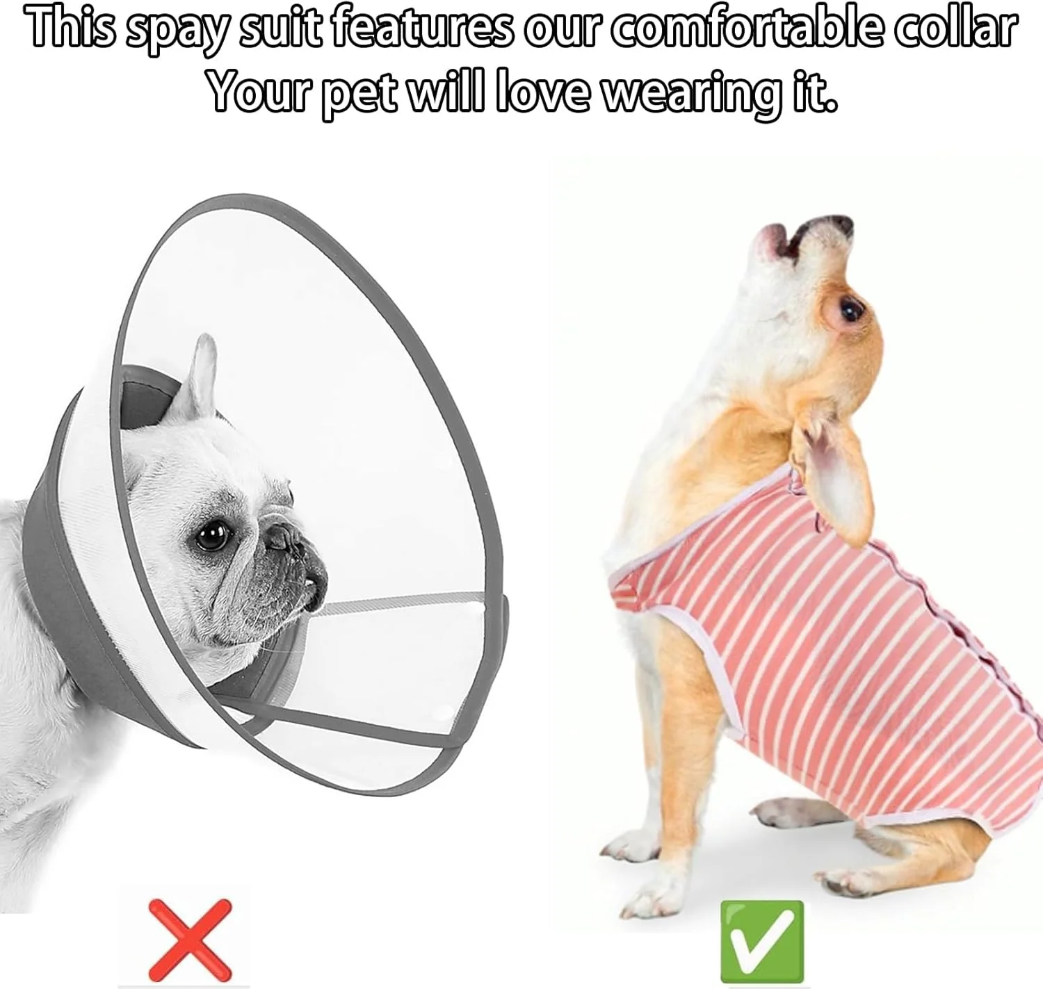 لباس جراحی سگ Amexo، لباس ریکاوری سگ، لباس محافظ زخم بدن سگ، جایگزین قلاده الیزابت برای سگ ها و گربه ها پس از جراحی (صورتی، S)