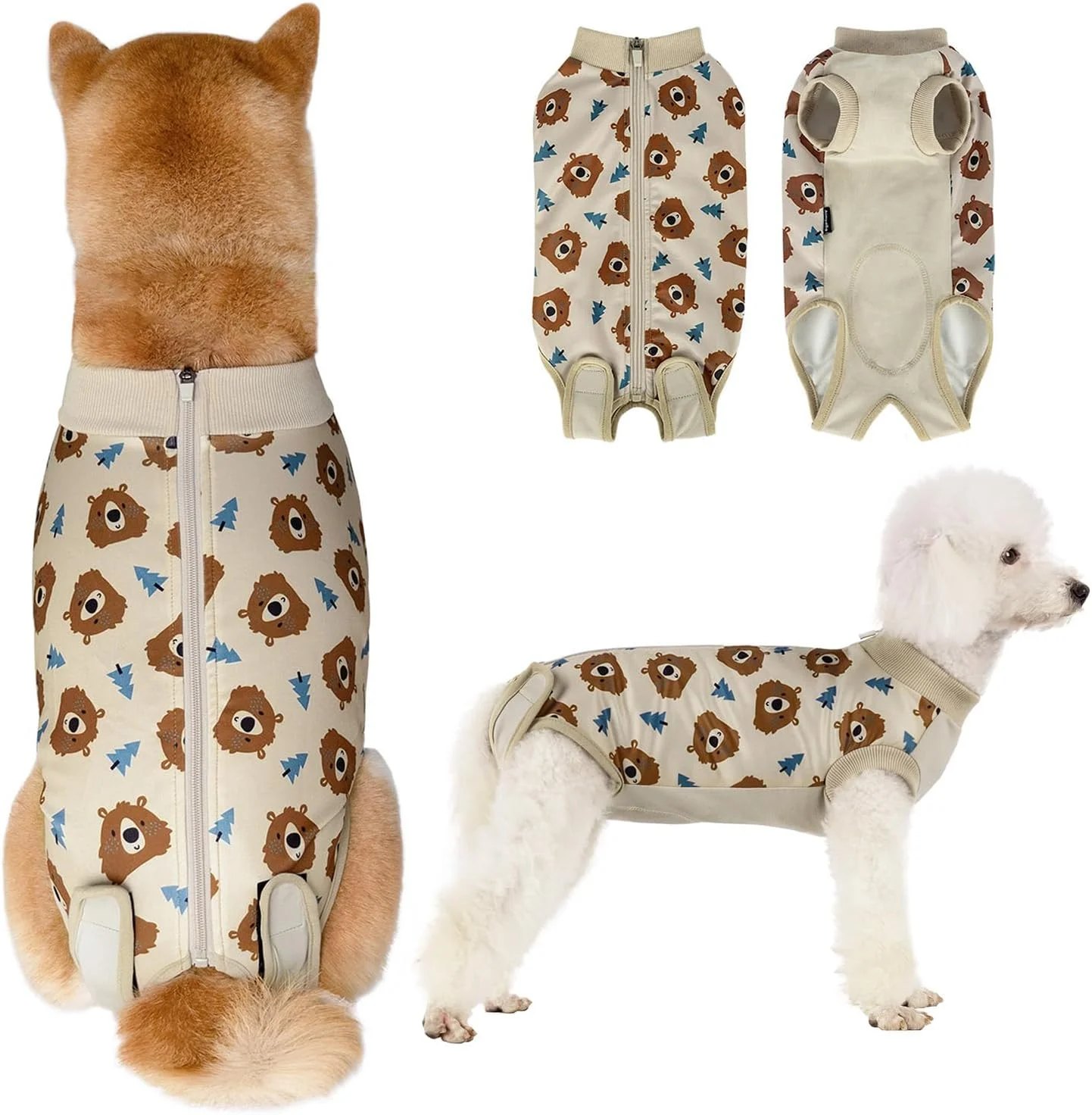 لباس ریکاوری سگ برای سگ های نر و ماده، لباس یکسره سگ برای عقیم سازی، پیراهن ریکاوری زیپ دار حرفه ای حیوانات خانگی، جایگزین قلاده و مخروطی E، لباس یکسره تنفسی ضد لیسیدن برای سگ های کوچک، متوسط و بزرگ