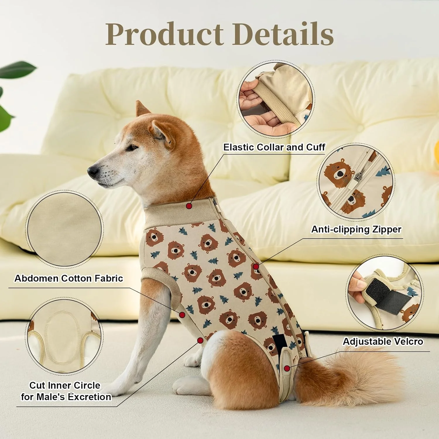 لباس ریکاوری سگ برای سگ های نر و ماده، لباس یکسره سگ برای عقیم سازی، پیراهن ریکاوری زیپ دار حرفه ای حیوانات خانگی، جایگزین قلاده و مخروطی E، لباس یکسره تنفسی ضد لیسیدن برای سگ های کوچک، متوسط و بزرگ